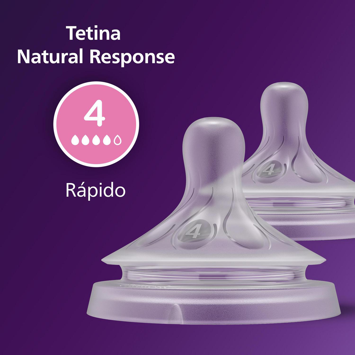 Tetinas flujo rápido 3m+ flujo 4 Natural Response Philips Avent 2 ud.