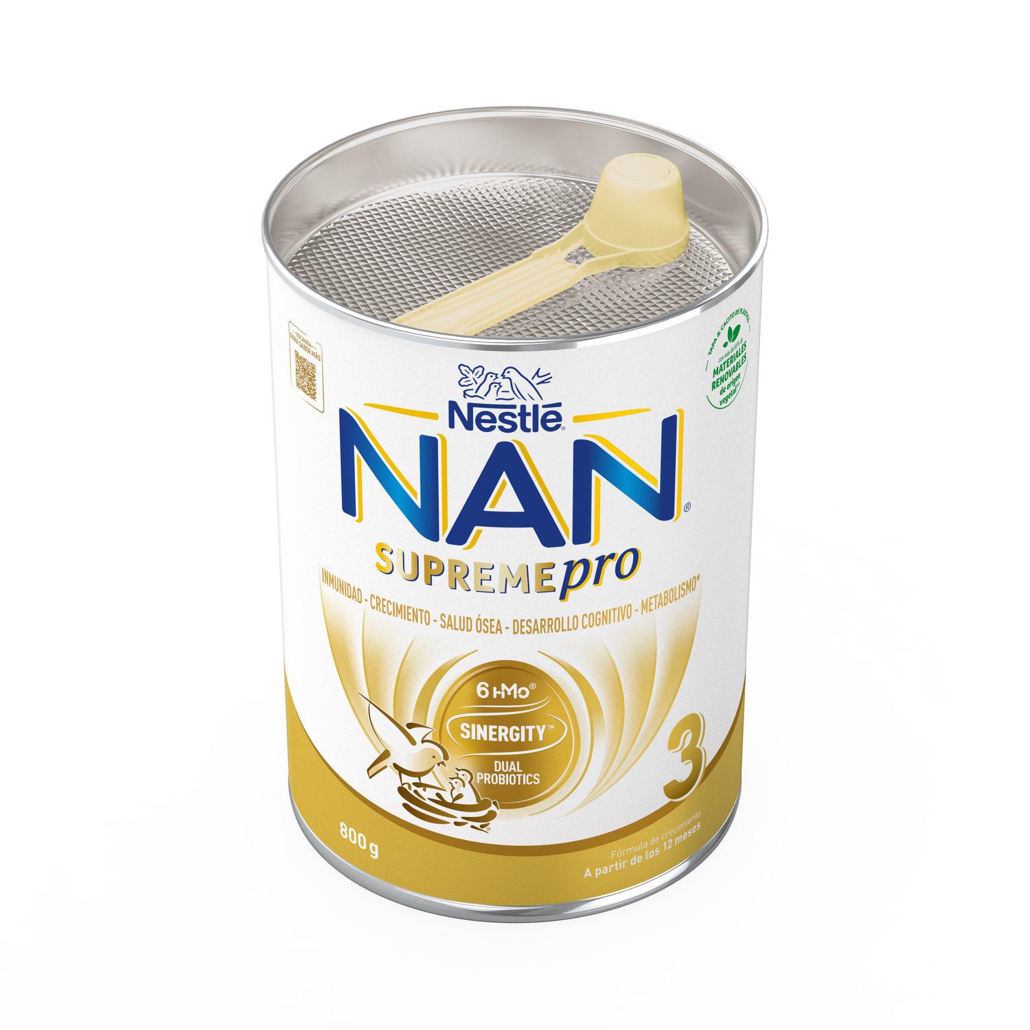 Leche infantil de crecimiento desde los 12 meses en polvo Nestlé Nan Supreme Pro 3 lata 800 g.