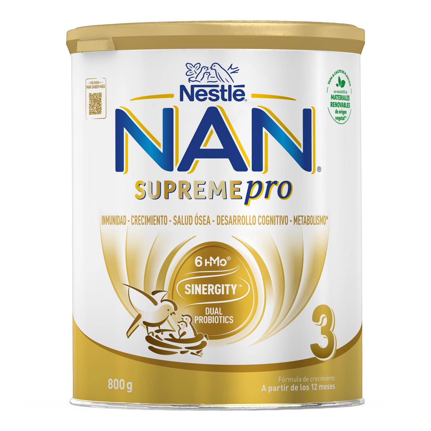 Leche infantil de crecimiento desde los 12 meses en polvo Nestlé Nan Supreme Pro 3 lata 800 g.