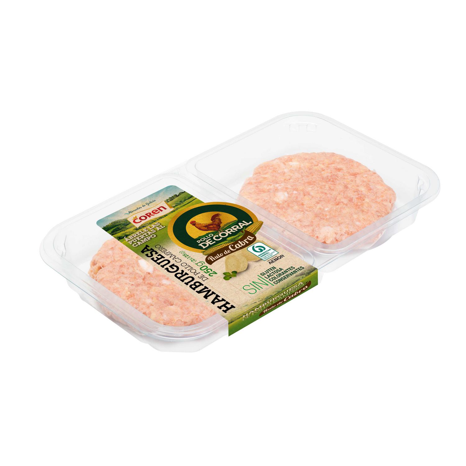 Hamburguesa de pollo de corral y rulo de cabra Coren 2x125 g