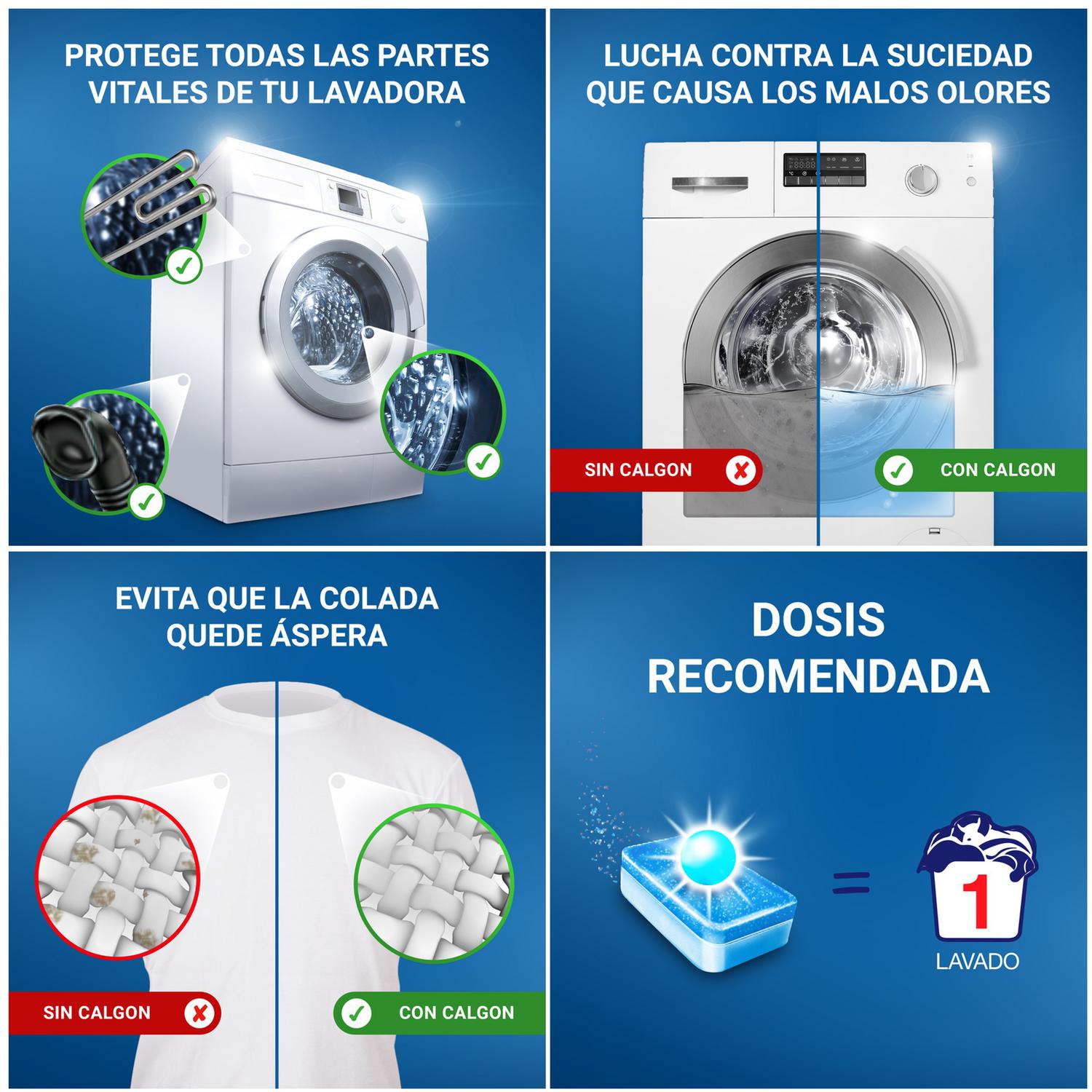 Antical para lavadora en pastillas Calgon 45 ud.