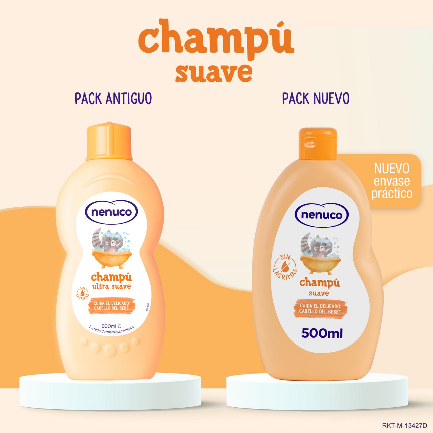 Champú suave para bebé con leche de almendras dulces sin lágrimas Nenuco 500 ml.