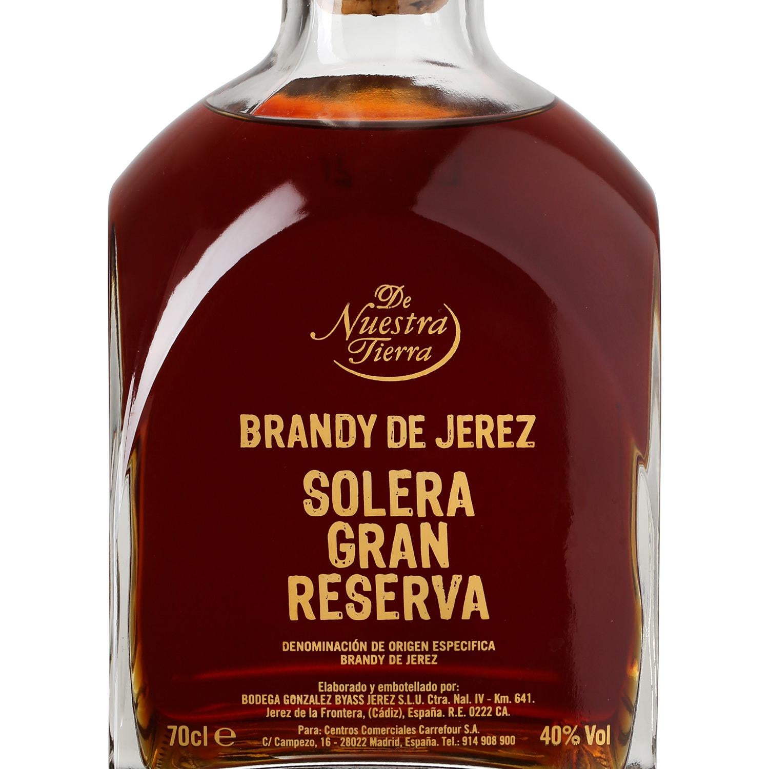 Brandy de Jerez De Nuestra Tierra solera Gran Reserva 70 cl.