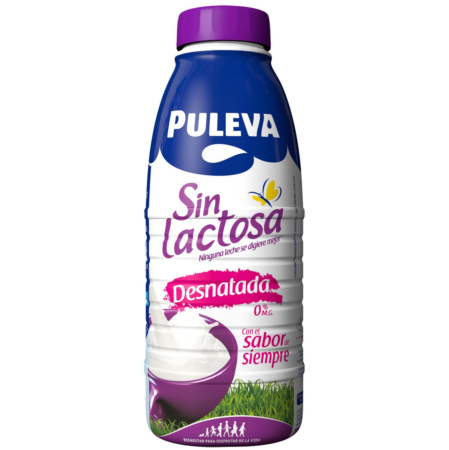 Leche desnatada 0% MG Puleva sin lactosa botella 1 l.