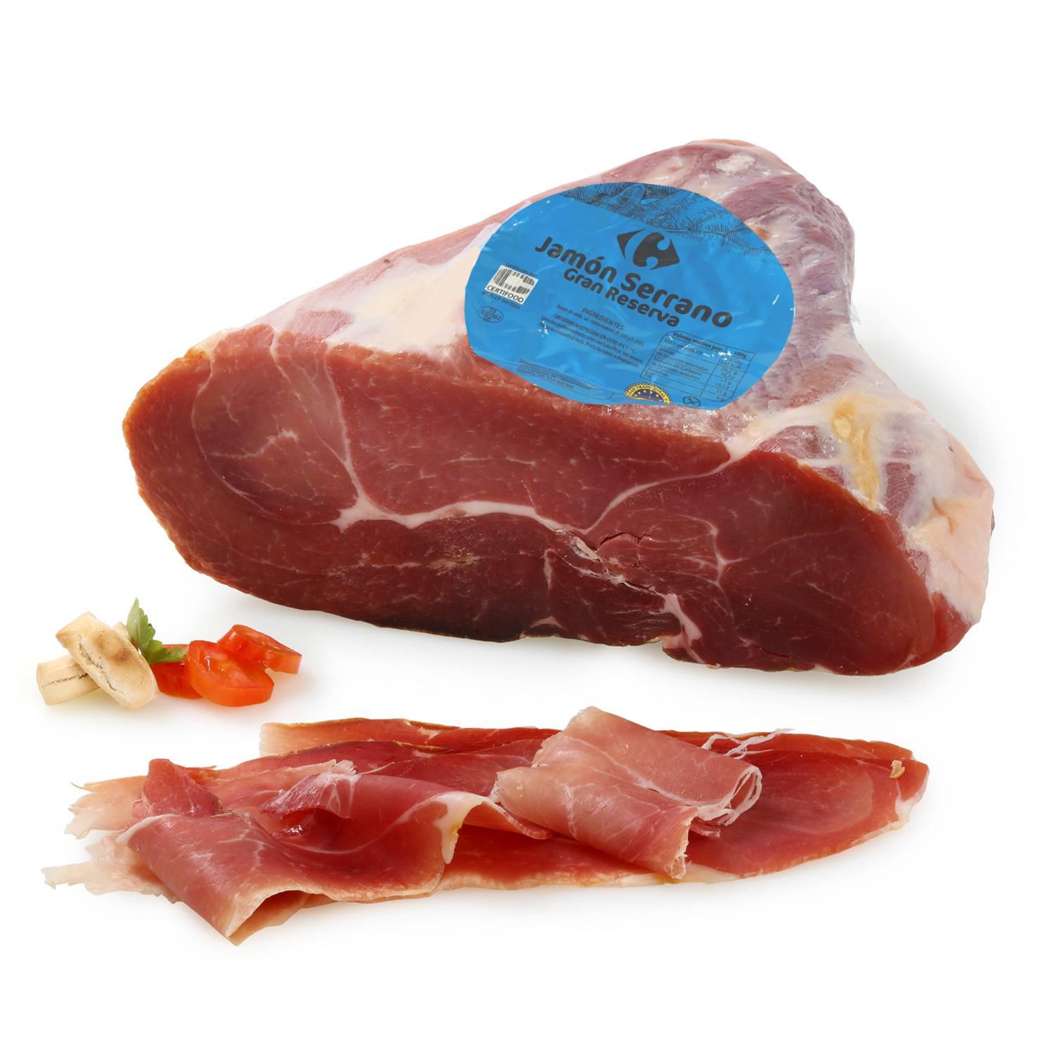 Centro de Jamón Serrano Gran Reserva en lonchas Carrefour 170 g aprox