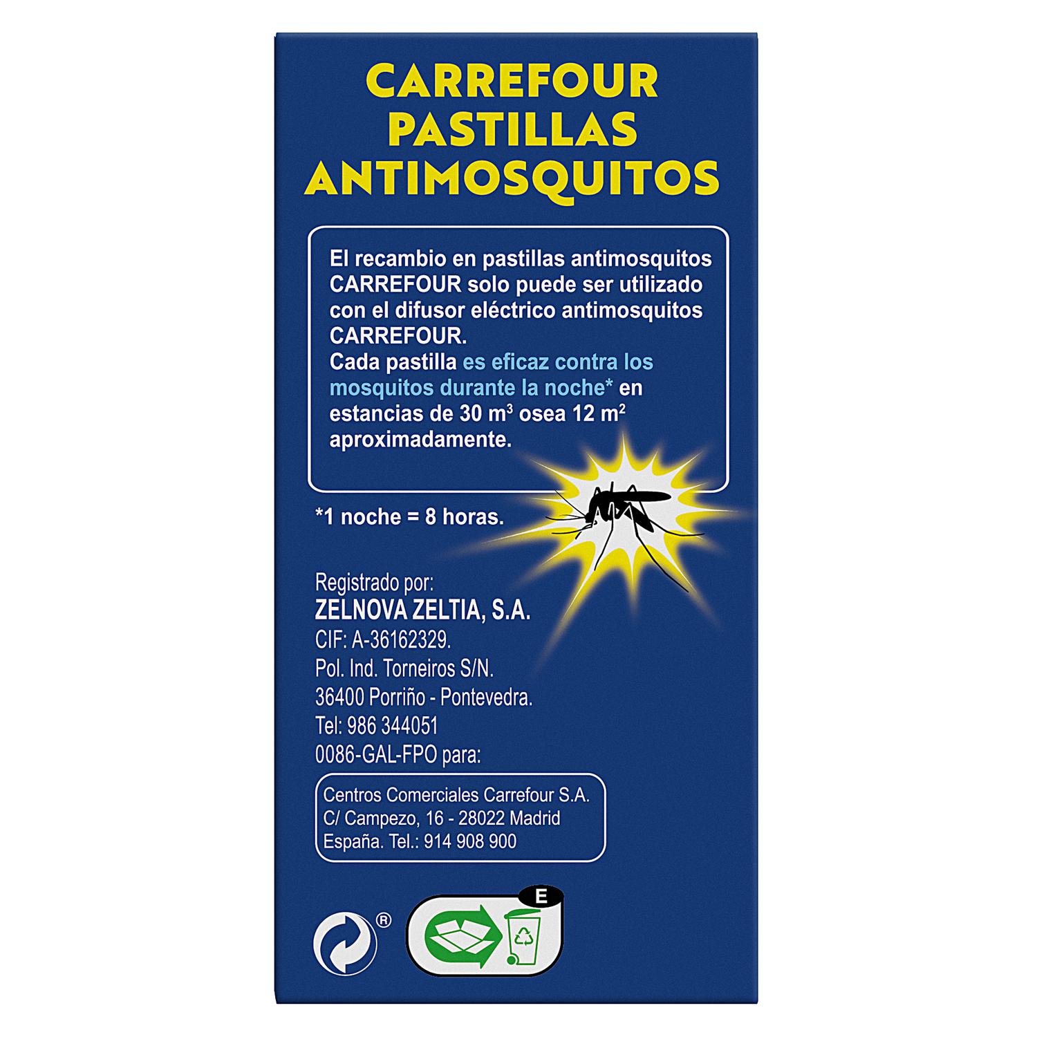 Insecticida eléctrico antimosquitos en pastillas Carrefour 30 ud.