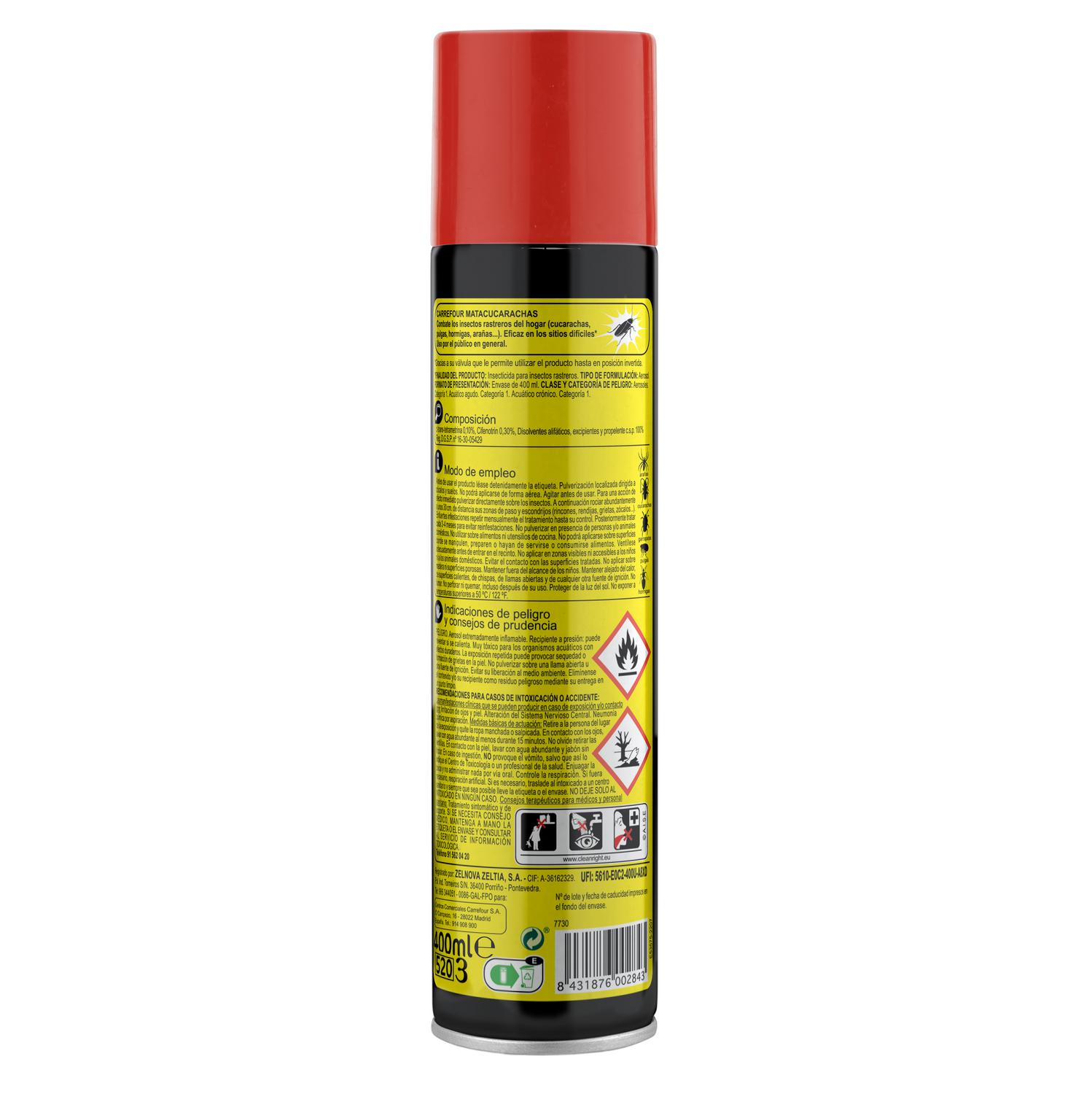 Insecticida cucarachas Carrefour 400 ml.