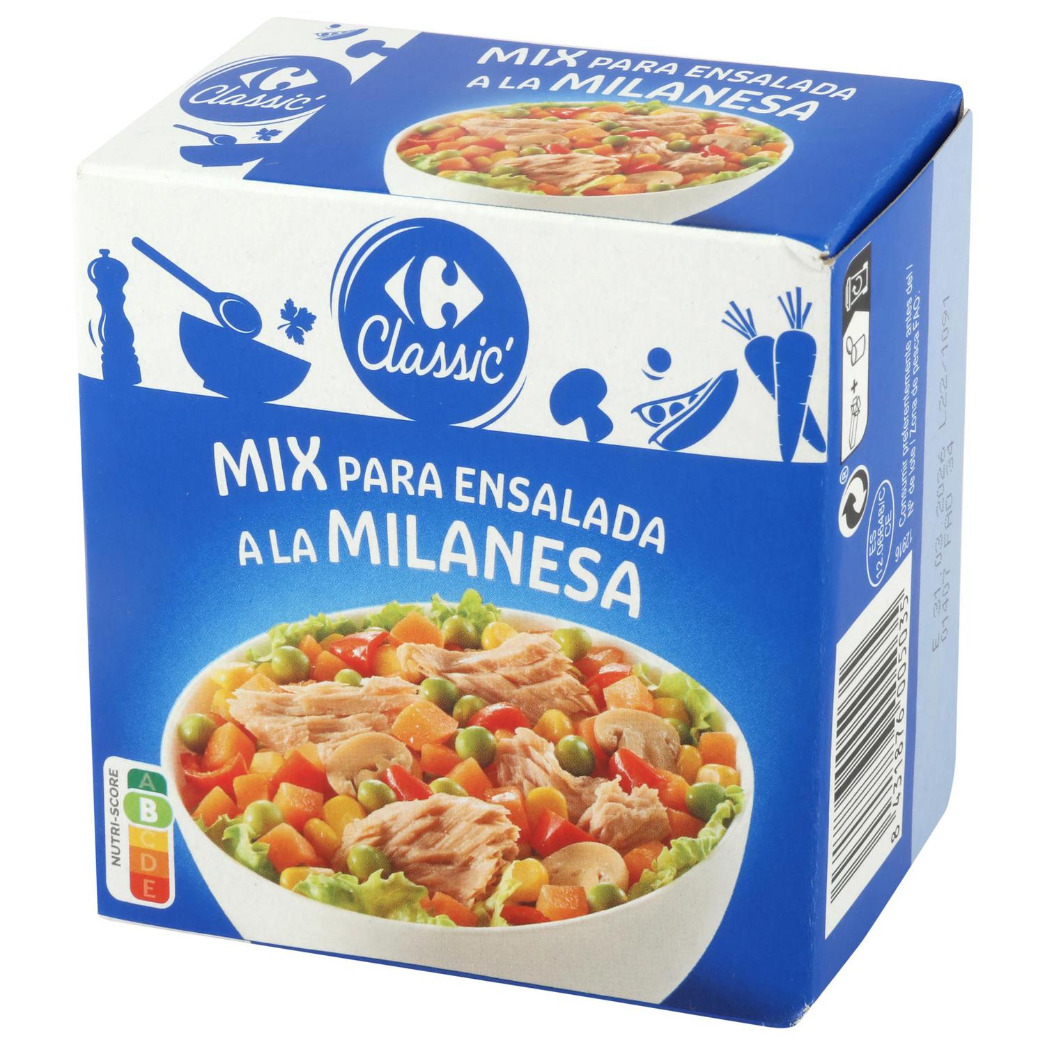 Ensalada milanesa de atún con vegetales Classic Carrefour 157 g.