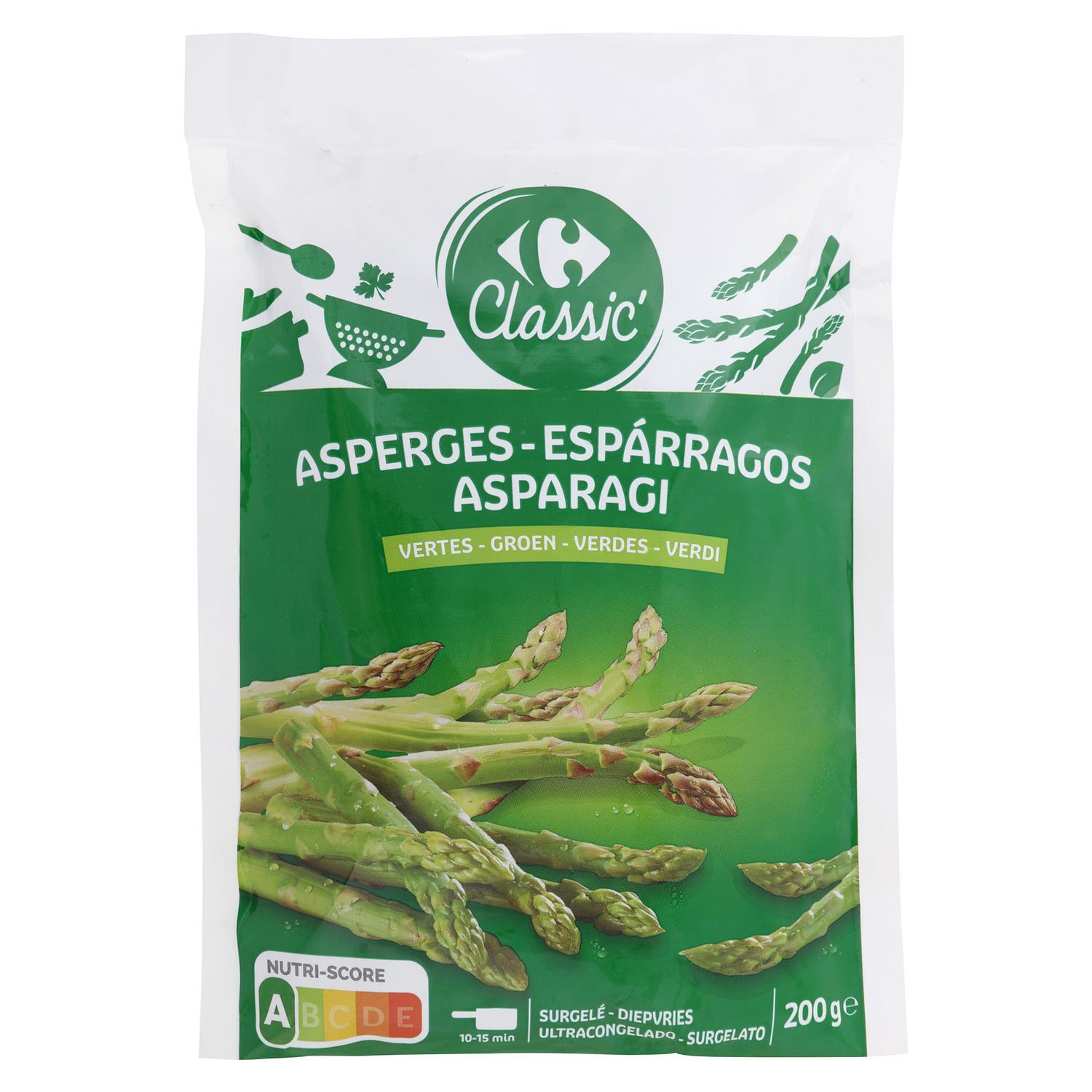 Espárragos verdes enteros Carrefour Classic' 200 g.
