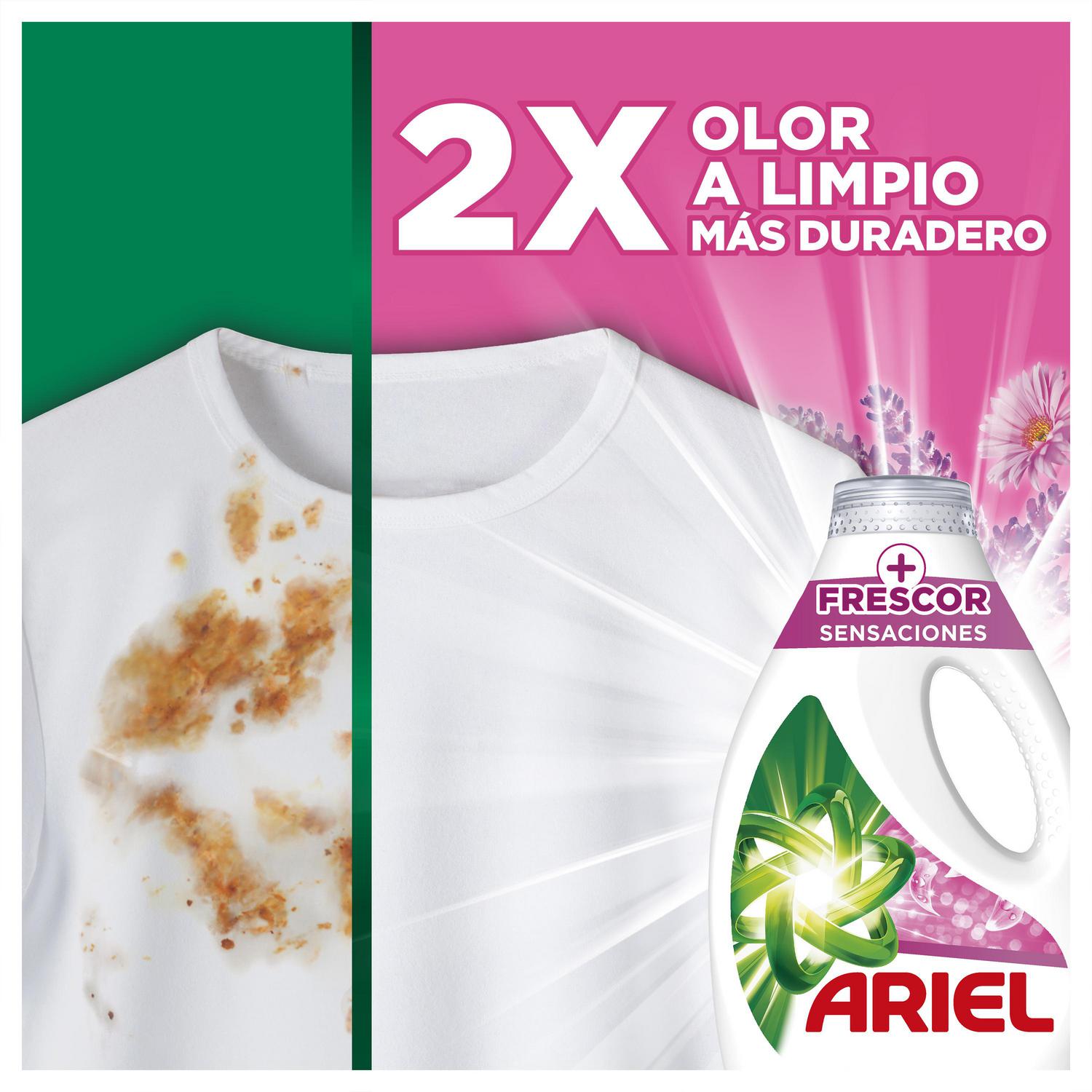 Detergente líquido frescor sensaciones Ariel 40 lavados.