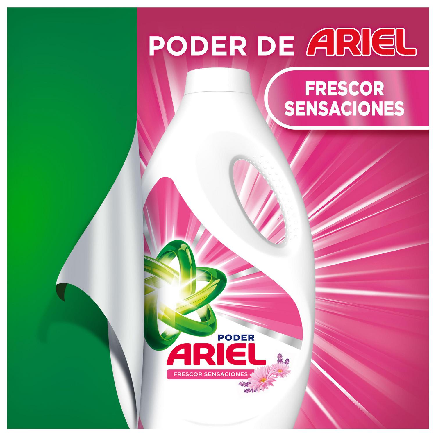 Detergente líquido frescor sensaciones Ariel 40 lavados.