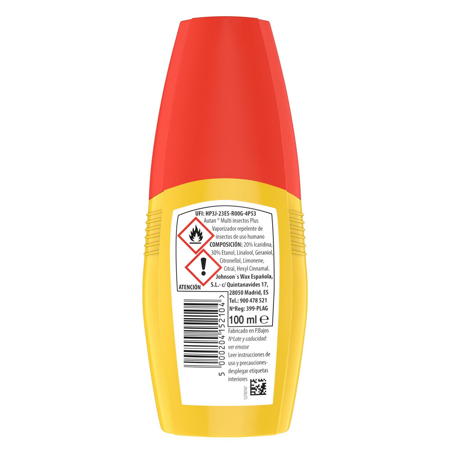 Repelente de insectos Multi Insect vaporizador Autan 100 ml.