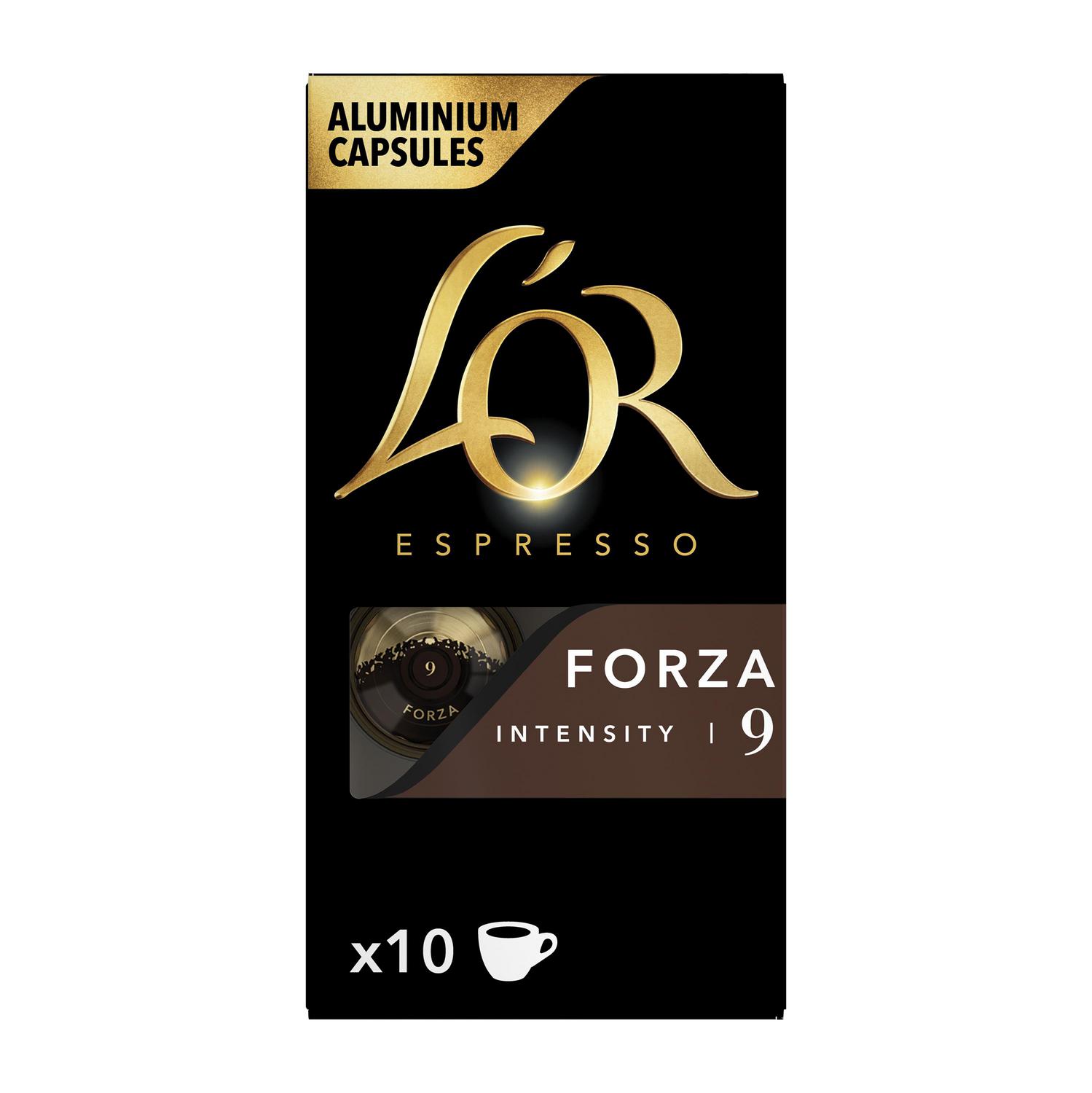 Café cápsulas espresso forza L'Or compatible con Nespresso 10 ud.