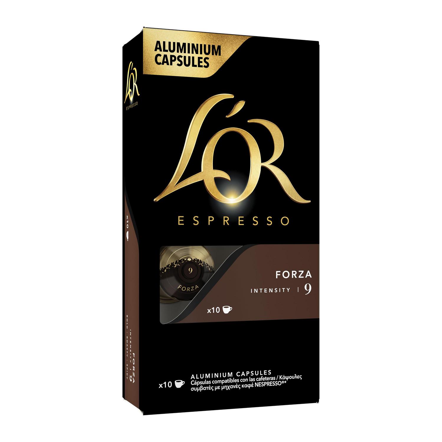 Café cápsulas espresso forza L'Or compatible con Nespresso 10 ud.