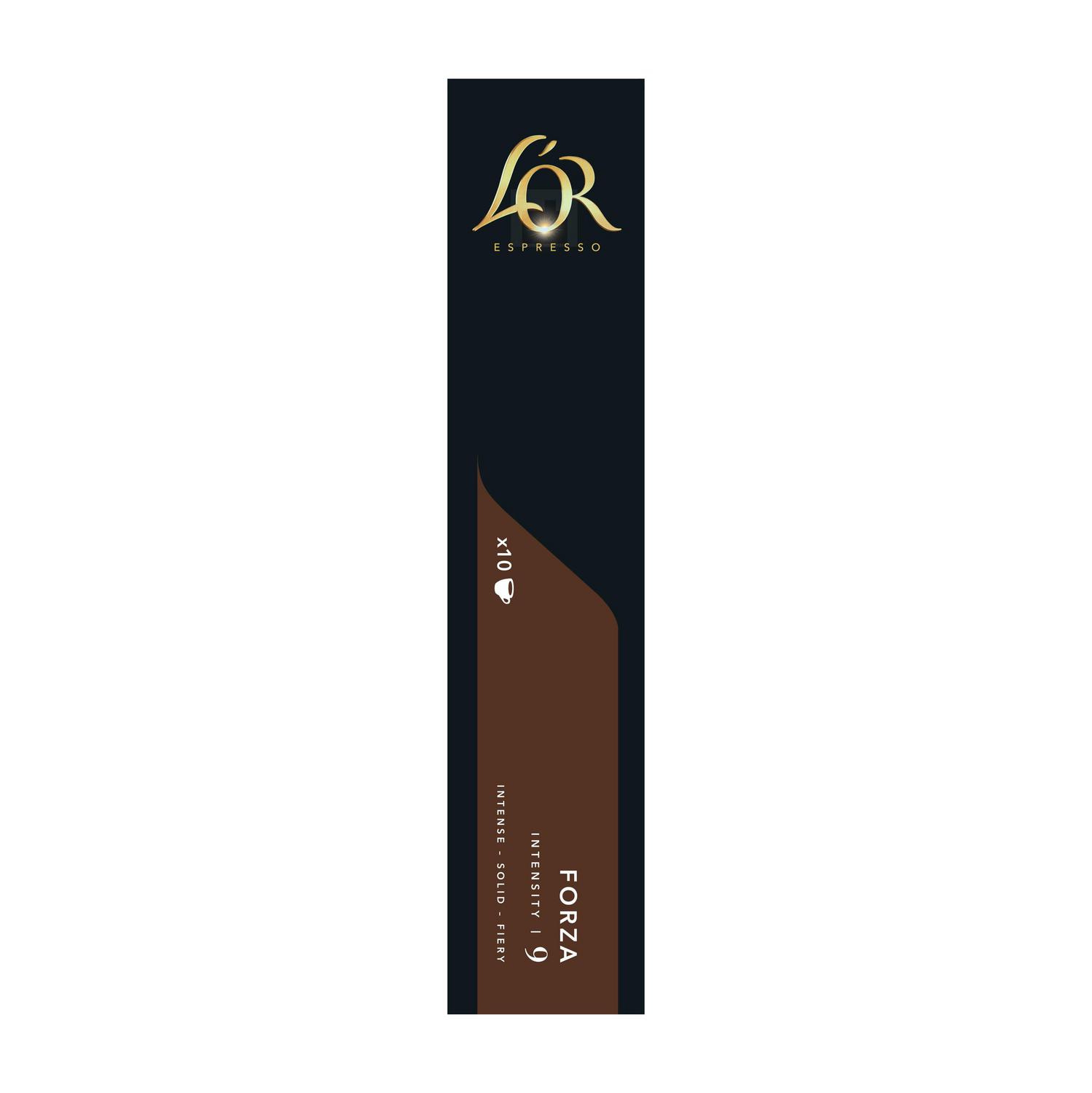 Café cápsulas espresso forza L'Or compatible con Nespresso 10 ud.