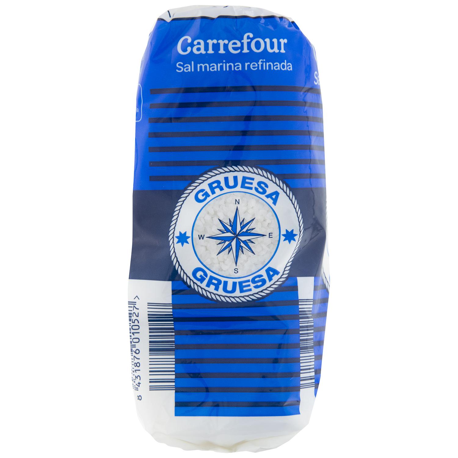 Sal marina refinada gruesa Carrefour 1 kg.