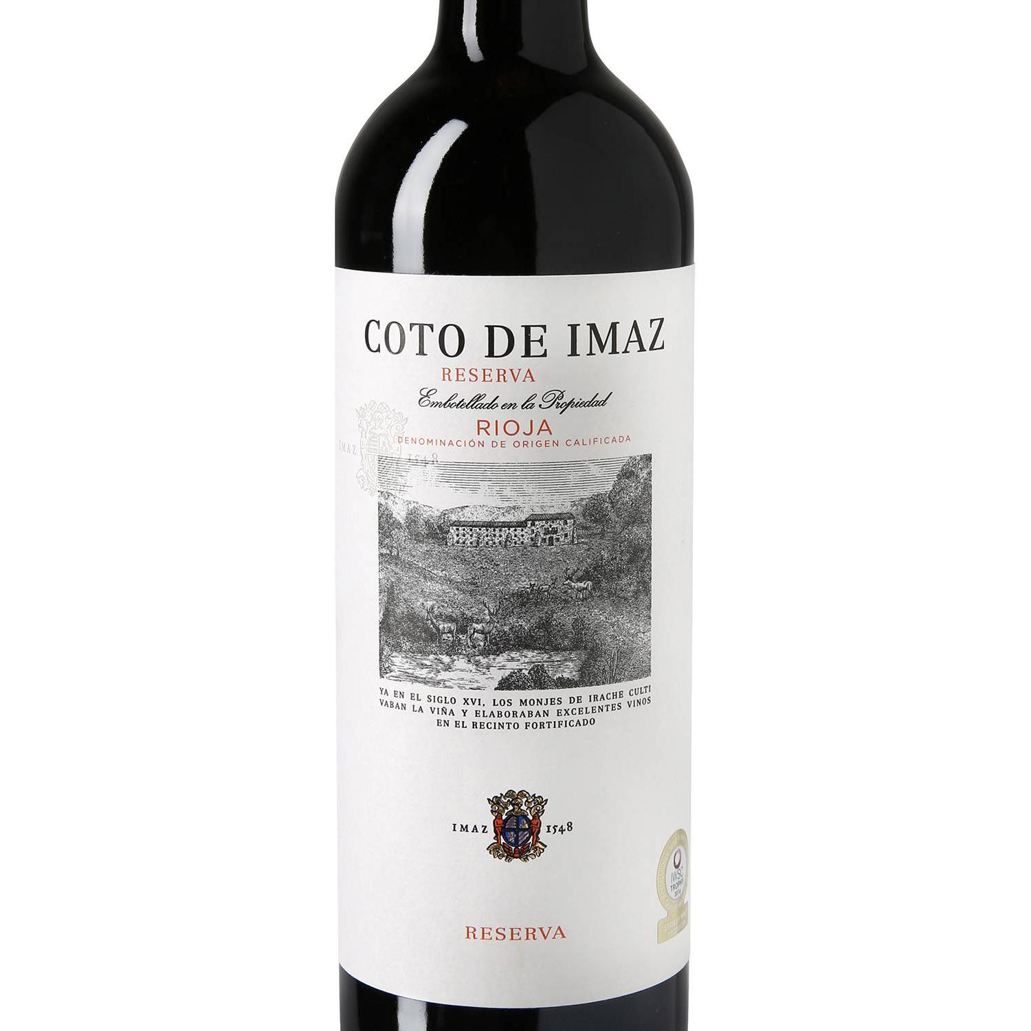 Vino tinto reserva tempranillo Coto de Imaz D.O.Ca. Rioja 75 cl.