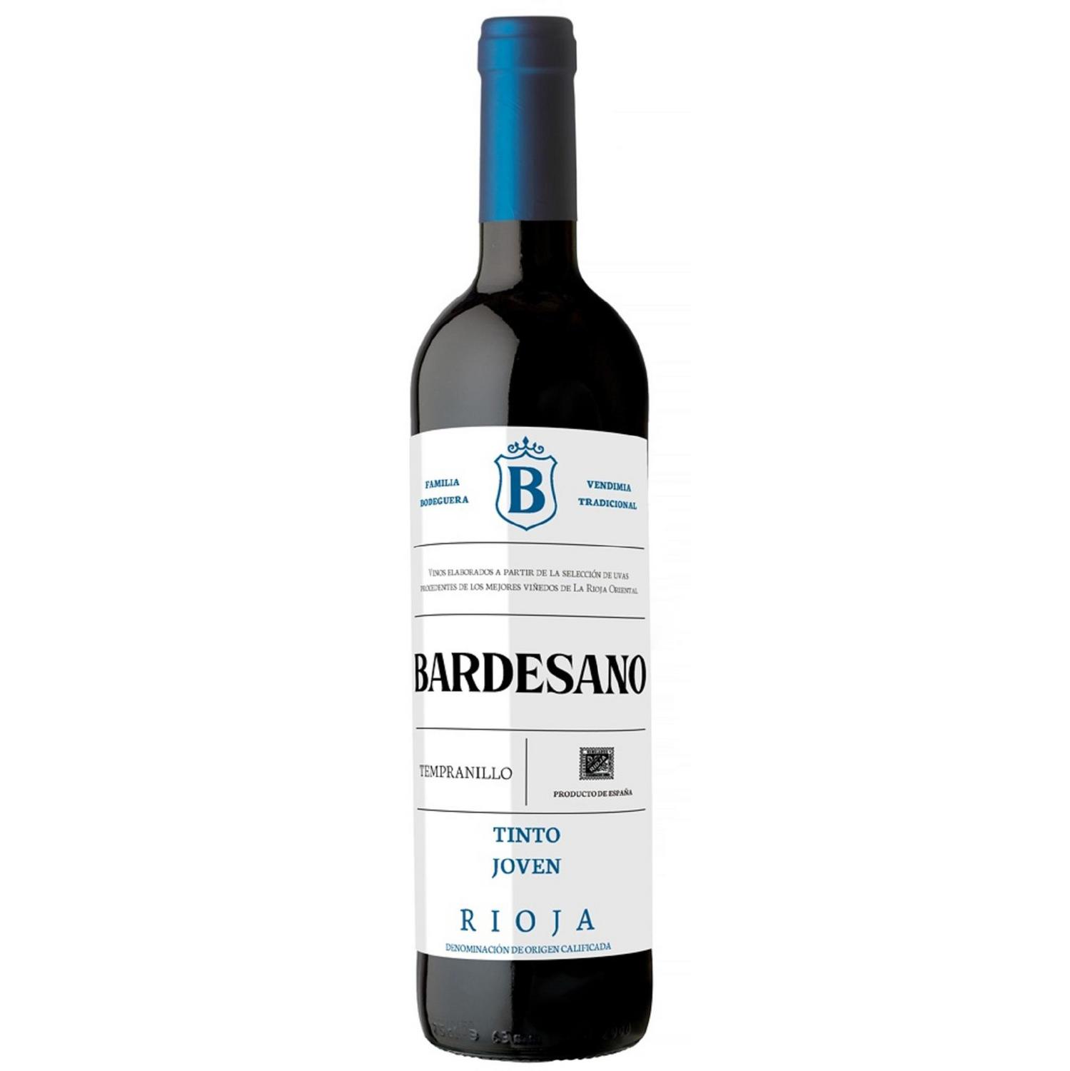 Vino tinto joven tempranillo Bardesano D.O.Ca. Rioja 75 cl.