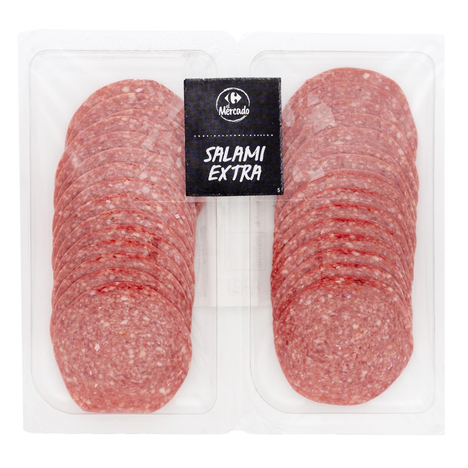 Salami extra en lonchas Carrefour El Mercado 2x120 g