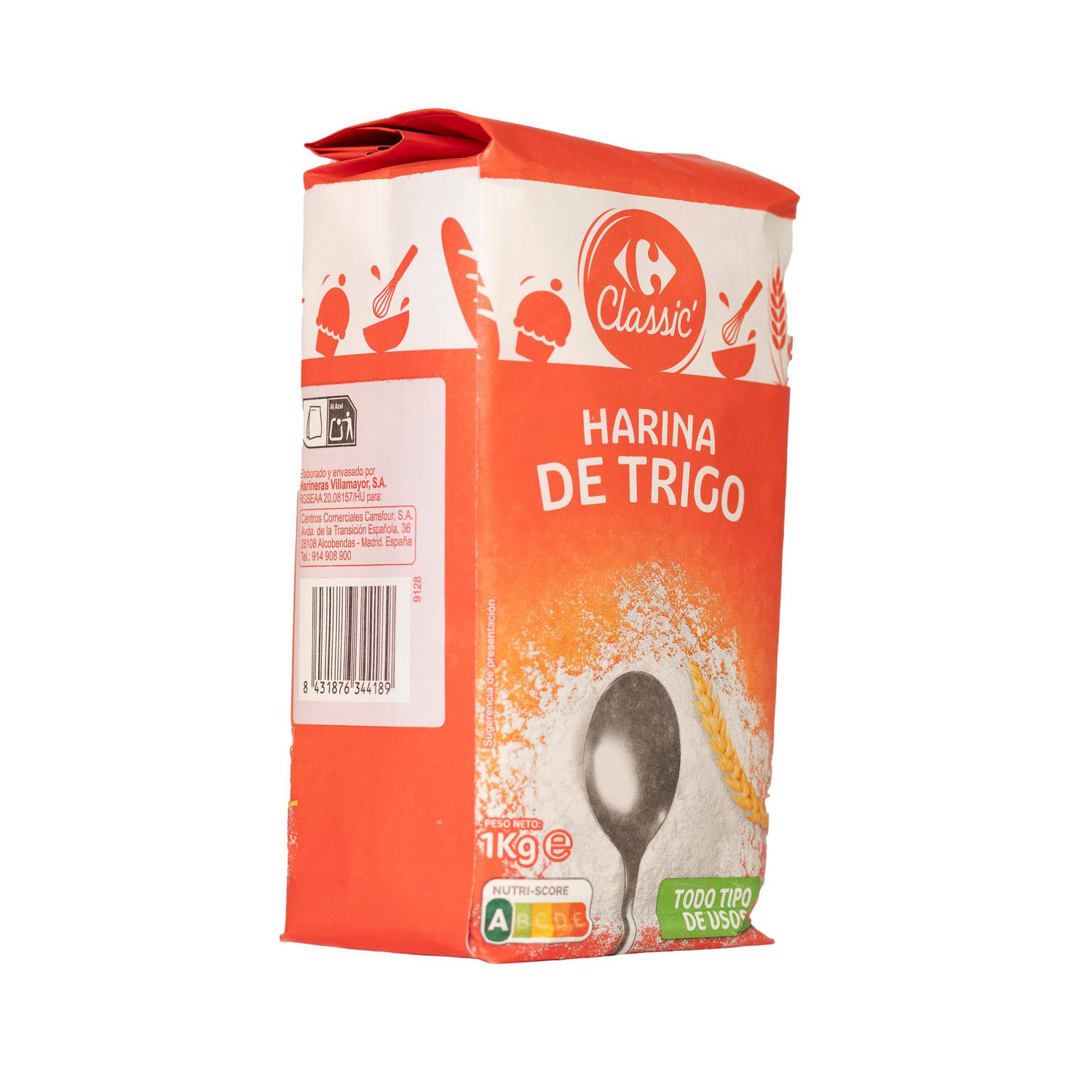 Harina de trigo Classic Carrefour 1 kg.