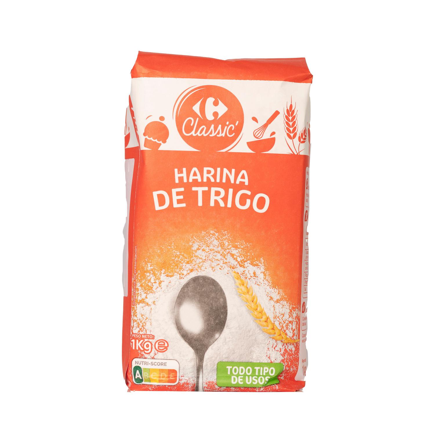 Harina de trigo Classic Carrefour 1 kg.