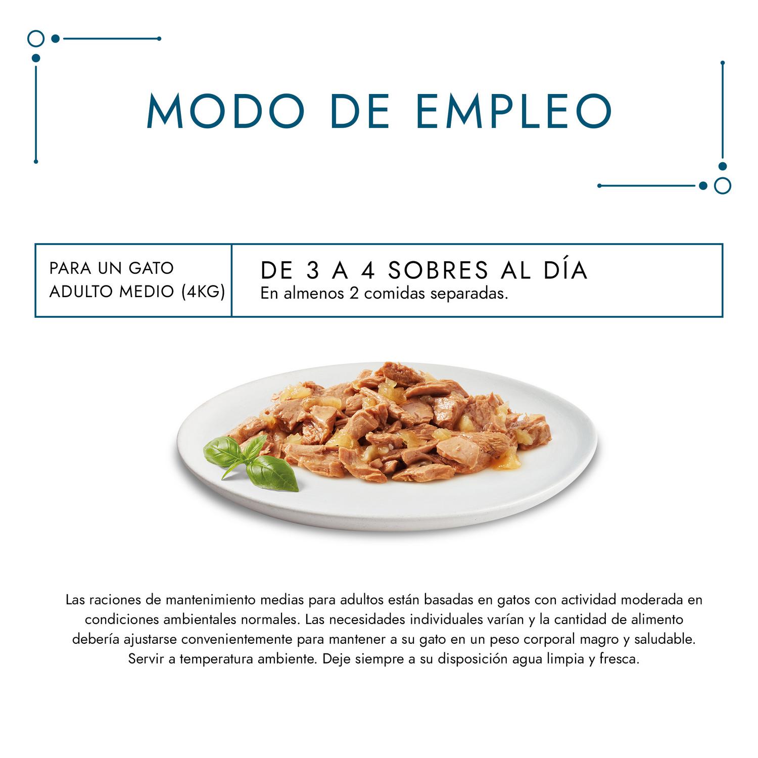 Comida húmeda finas láminas de gelatina para gato adulto Purina Gourmet Perle 4x85 g.