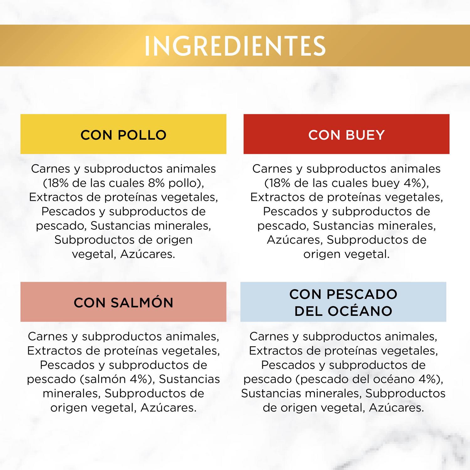 Comida húmeda de pescado y carne para gato adulto Gourmet 12x85 g