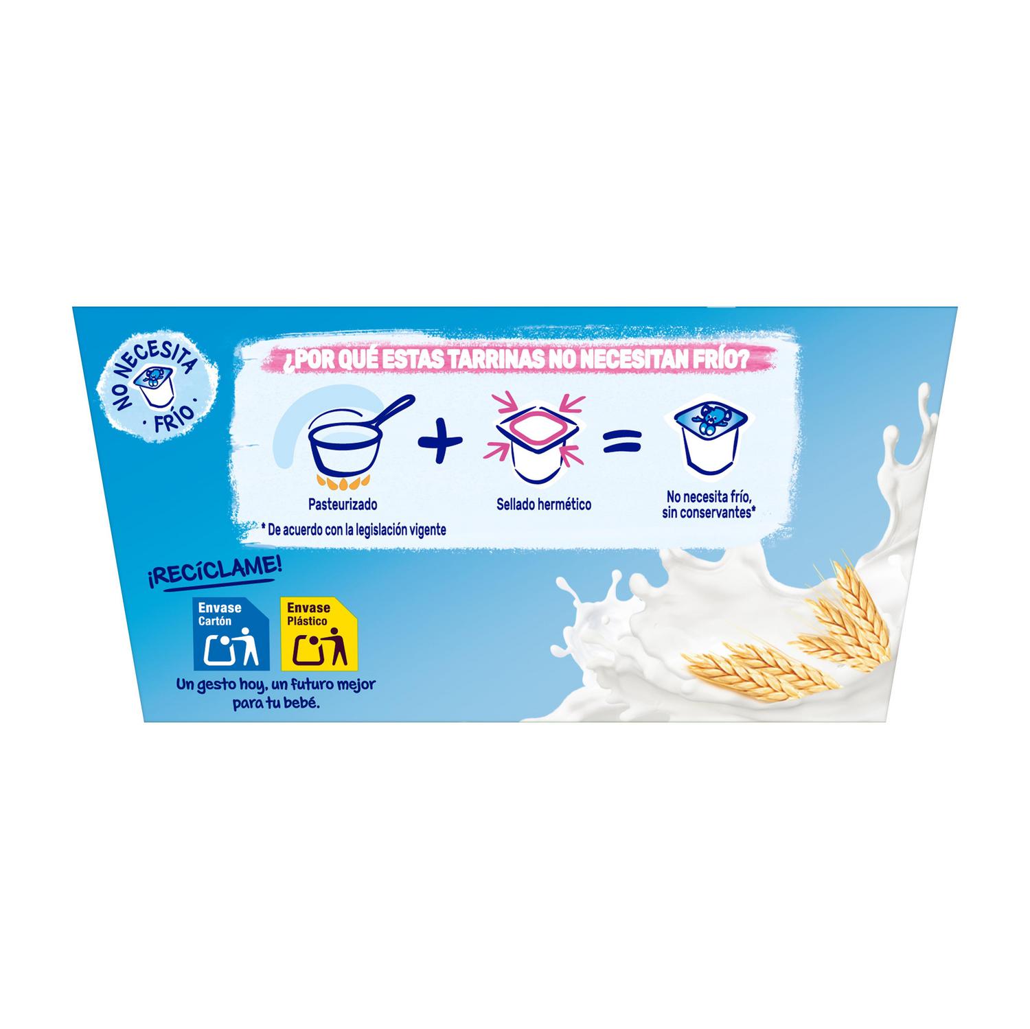 Postre lácteo de natillas desde 6 meses Nestlé Yogolino pack de 4 unidades de 100 g.