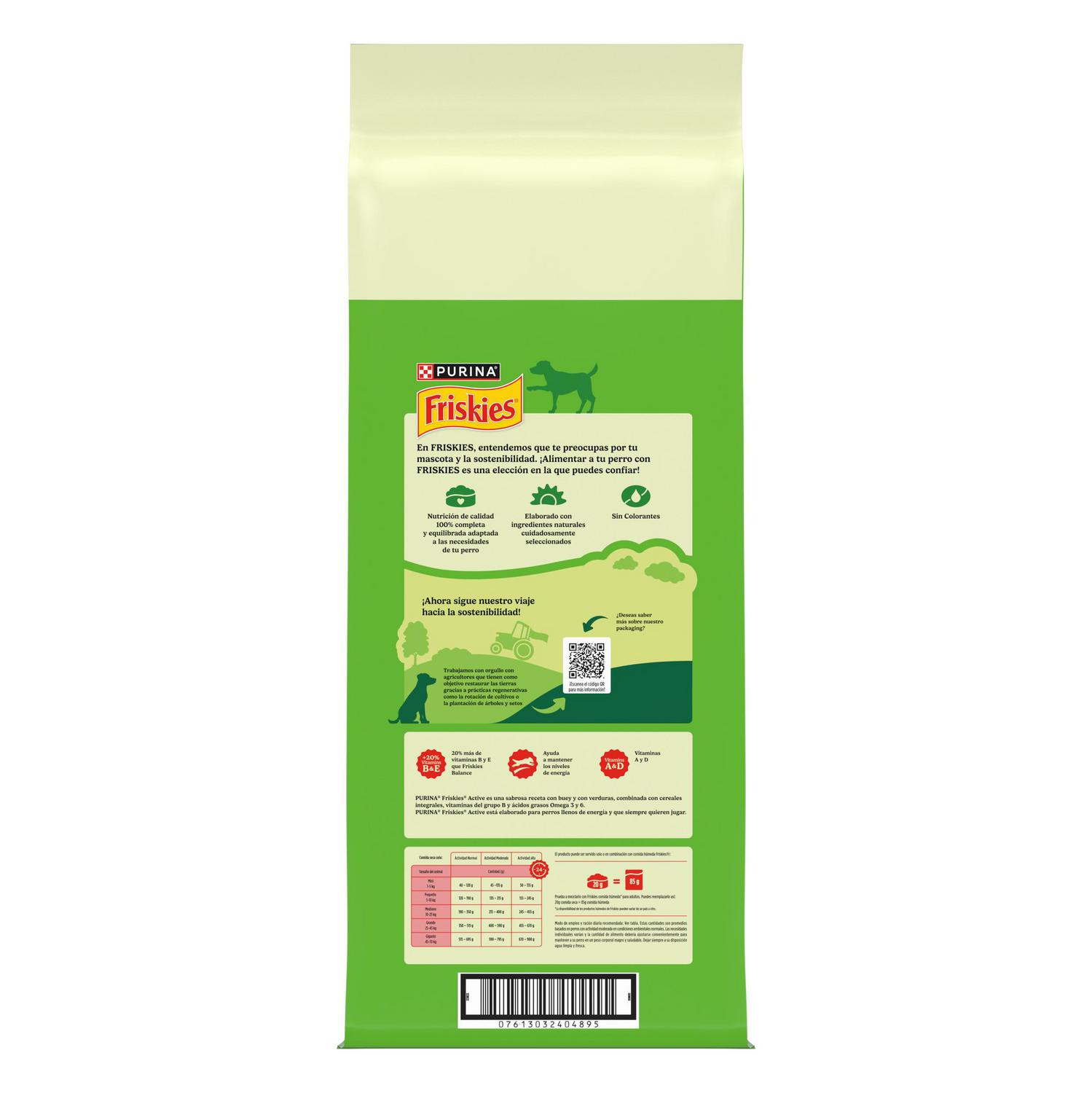 Pienso de buey para perro adulto Purina Friskies Vitafit Active 15 Kg.