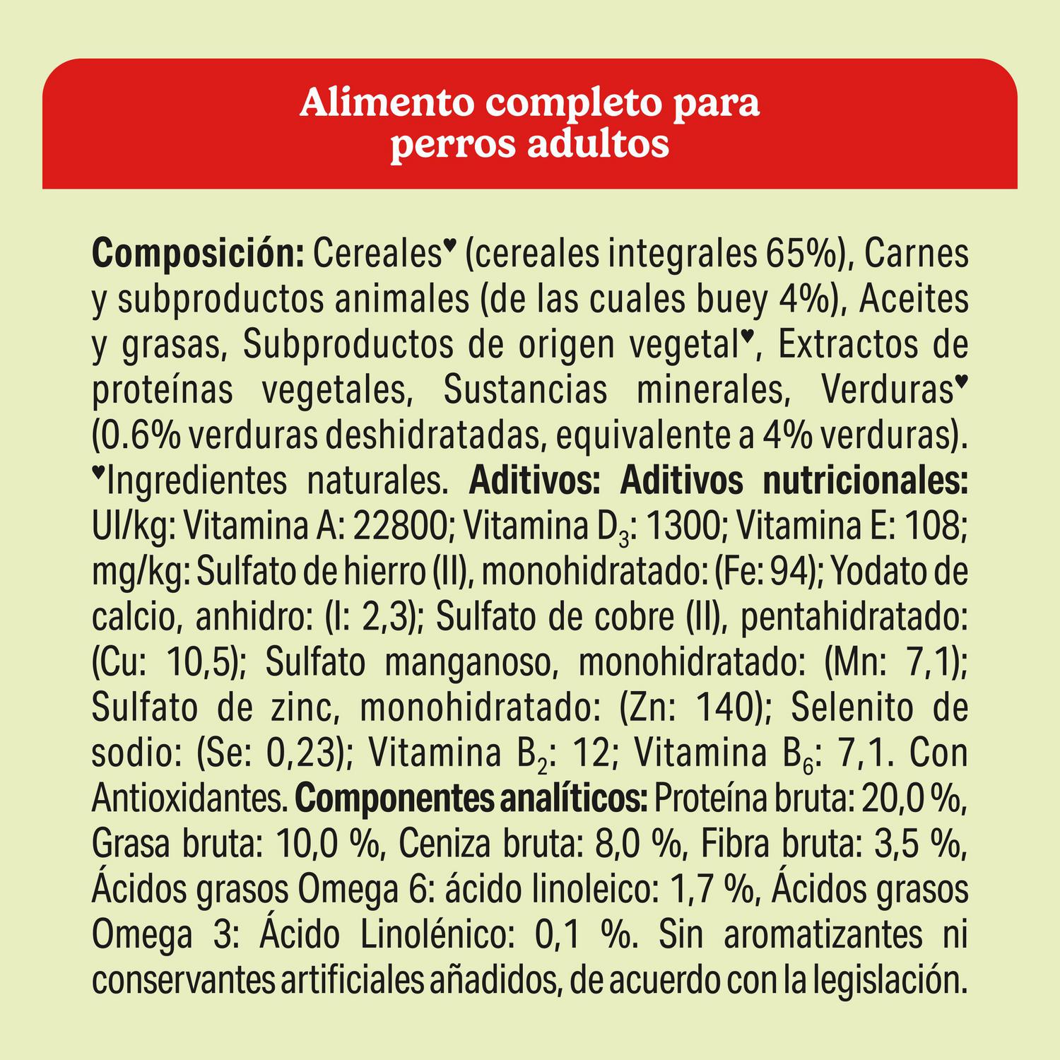 Pienso de buey para perro adulto Purina Friskies Vitafit Active 15 Kg.