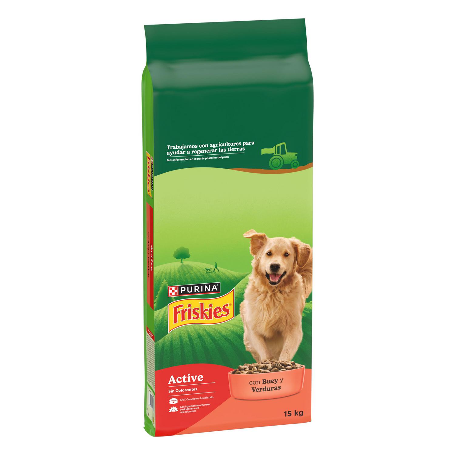 Pienso de buey para perro adulto Purina Friskies Vitafit Active 15 Kg.