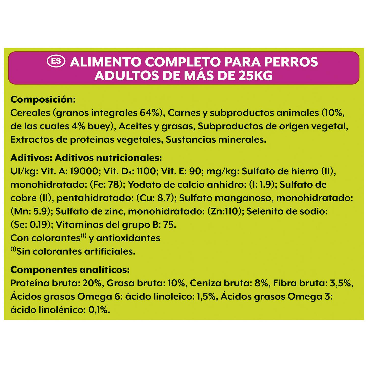 Pienso de buey para perro Maxi Purina Friskies Vitafit Active 15 Kg.
