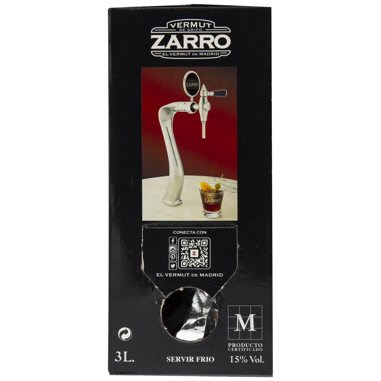 Vermut Zarro rojo de grifo 3 l.