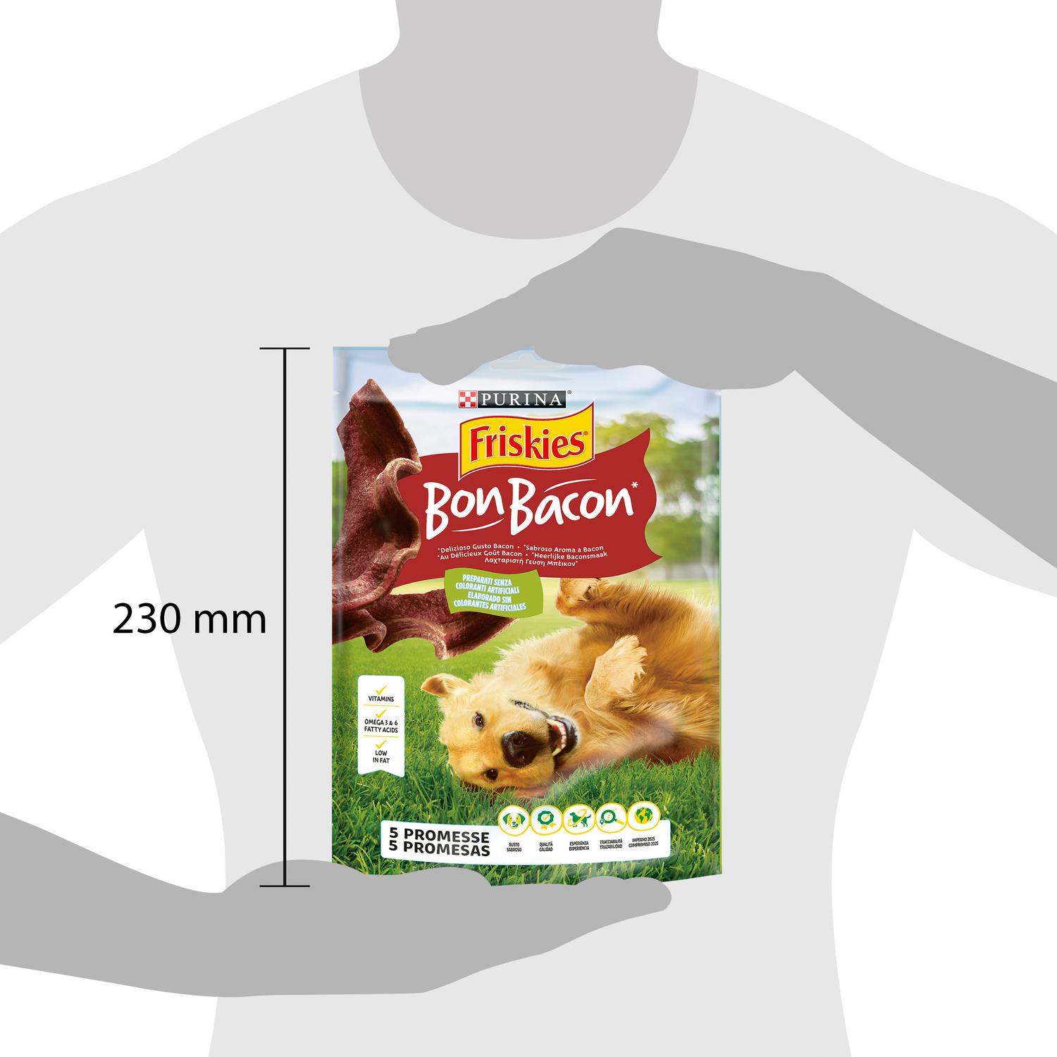 Snack de bacón para perros Purina Friskies Bon Bacon 120 g.