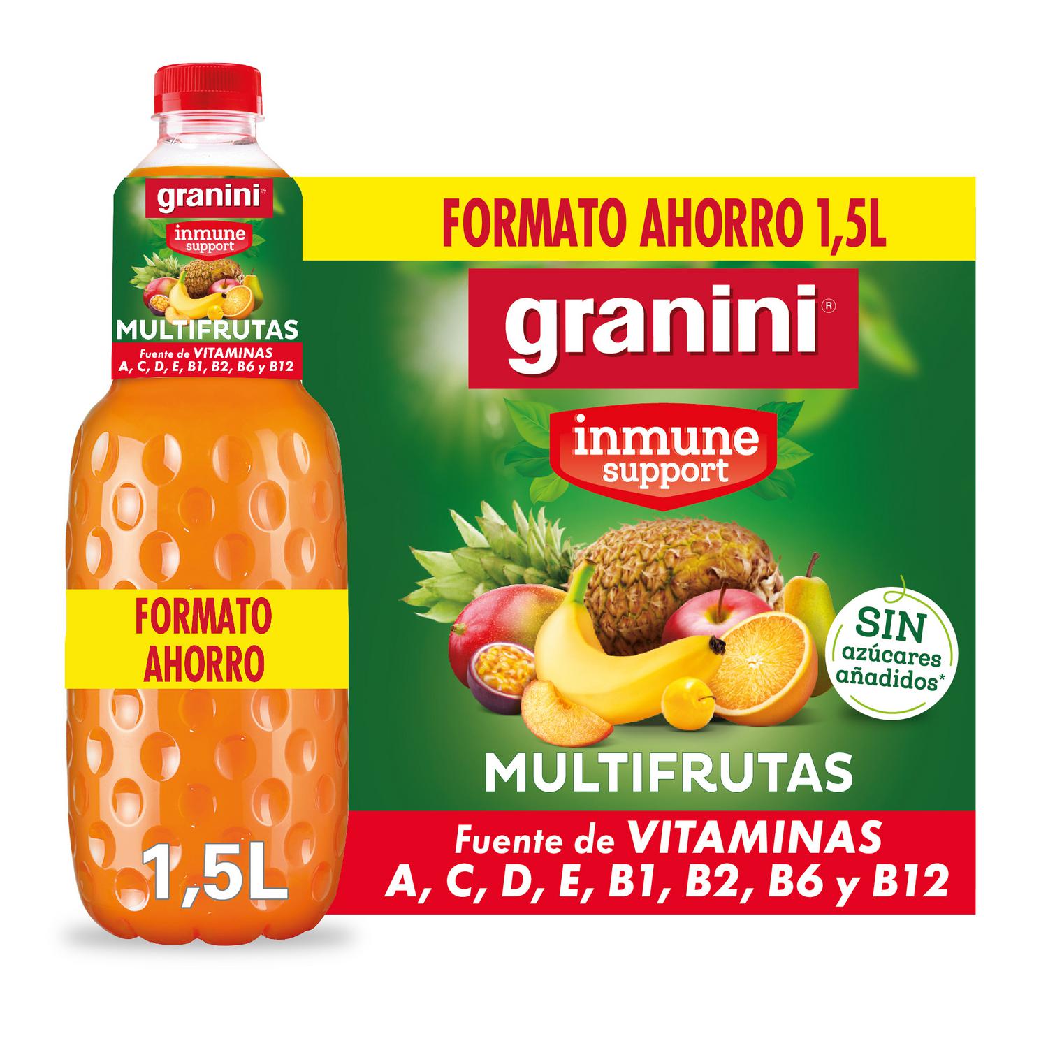 Néctar multifrutas sin azucares añadidos Granini 1,5 l.