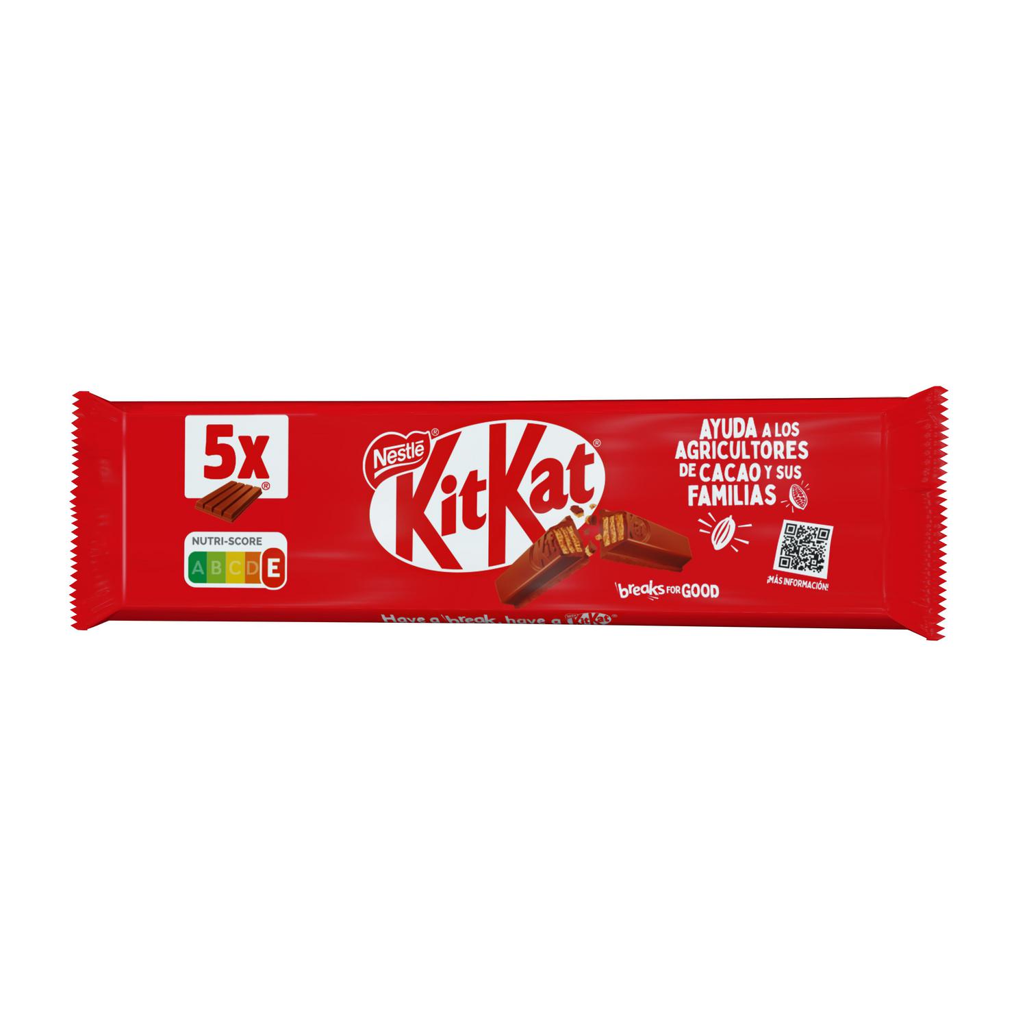 Barrita de galleta crujiente cubierta de chocolate pack 5 unidades de 41,5 g.