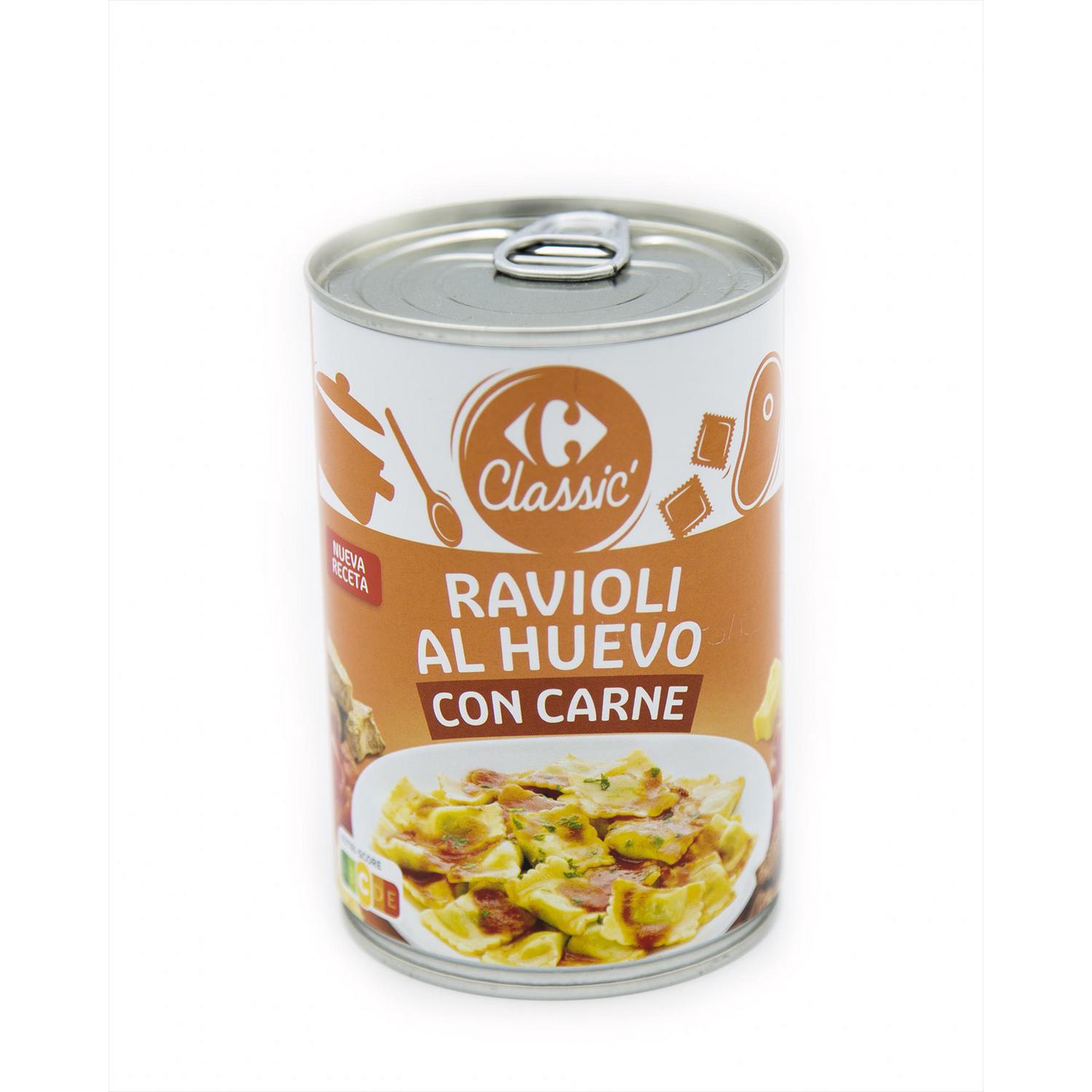 Raviolis al huevo con carne Classic Carrefour 420 g.