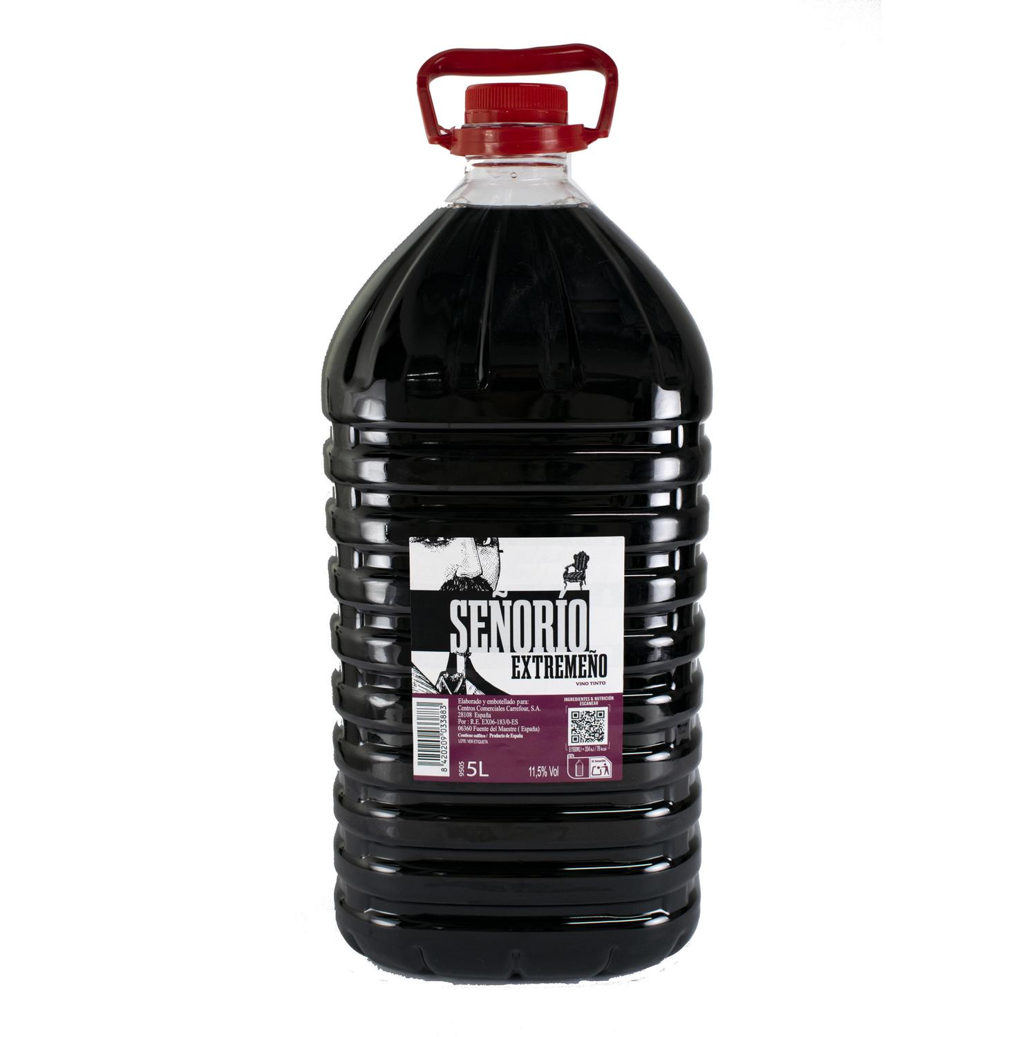 Vino tinto Señorío Extremeño 5 l.