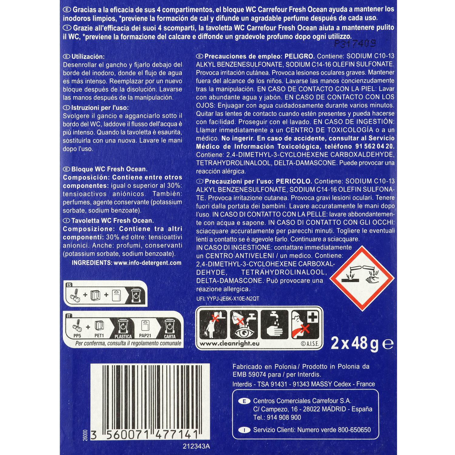 Colgador WC fresh ocean Carrefour Expert 2 ud.
