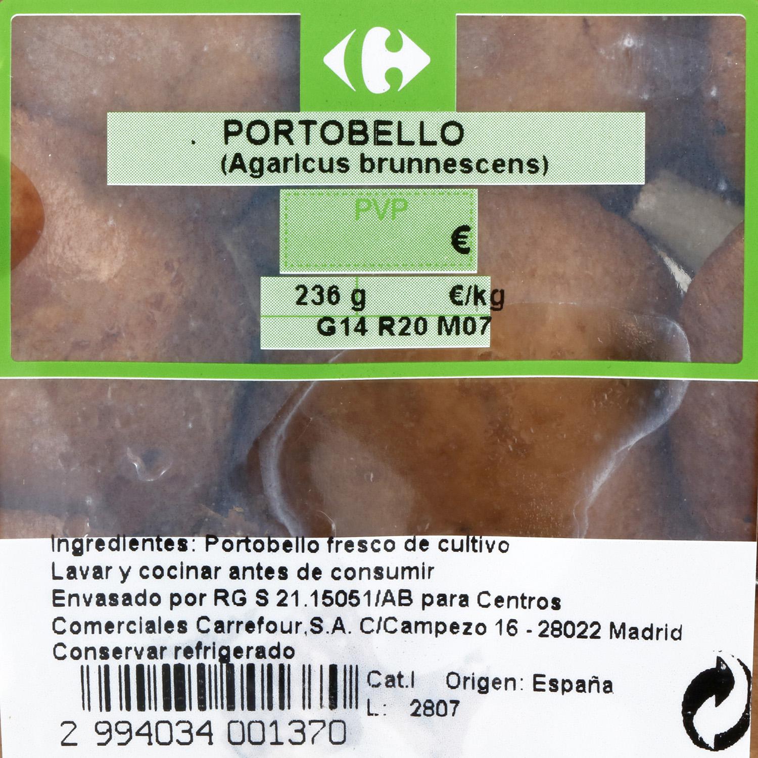 Hongo portobello Carrefour 300 g aprox