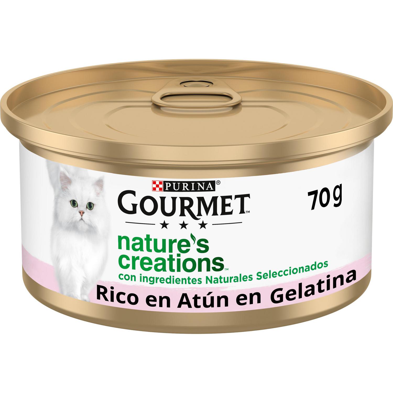 Comida húmeda en gelatina de atún y gambas para gatos Purina Gourmet Nature's Creations 70 g.