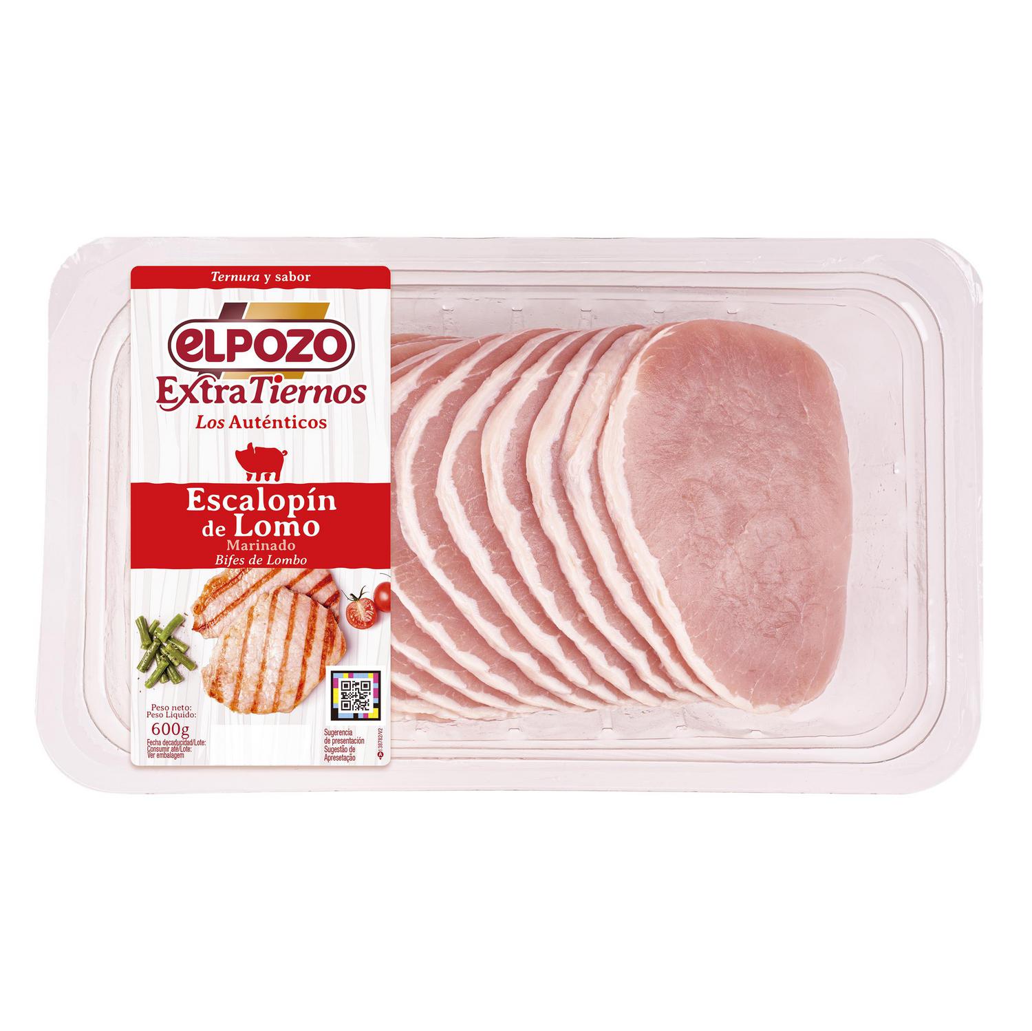 Escalopines de lomo de cerdo fresco marinado Extratiernos ElPozo 600 g