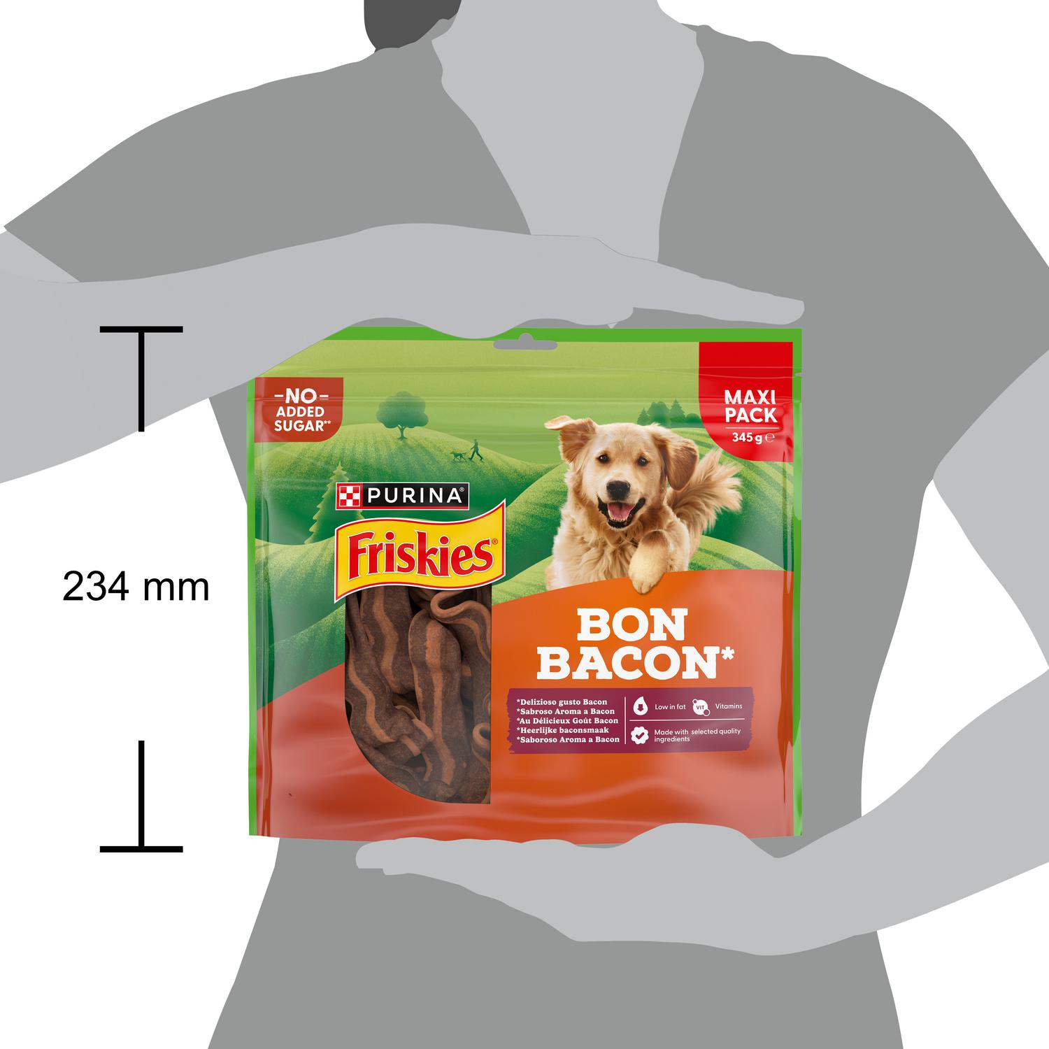 Snack bacon para perro Purina Friskies Bon Bacon 345 g.