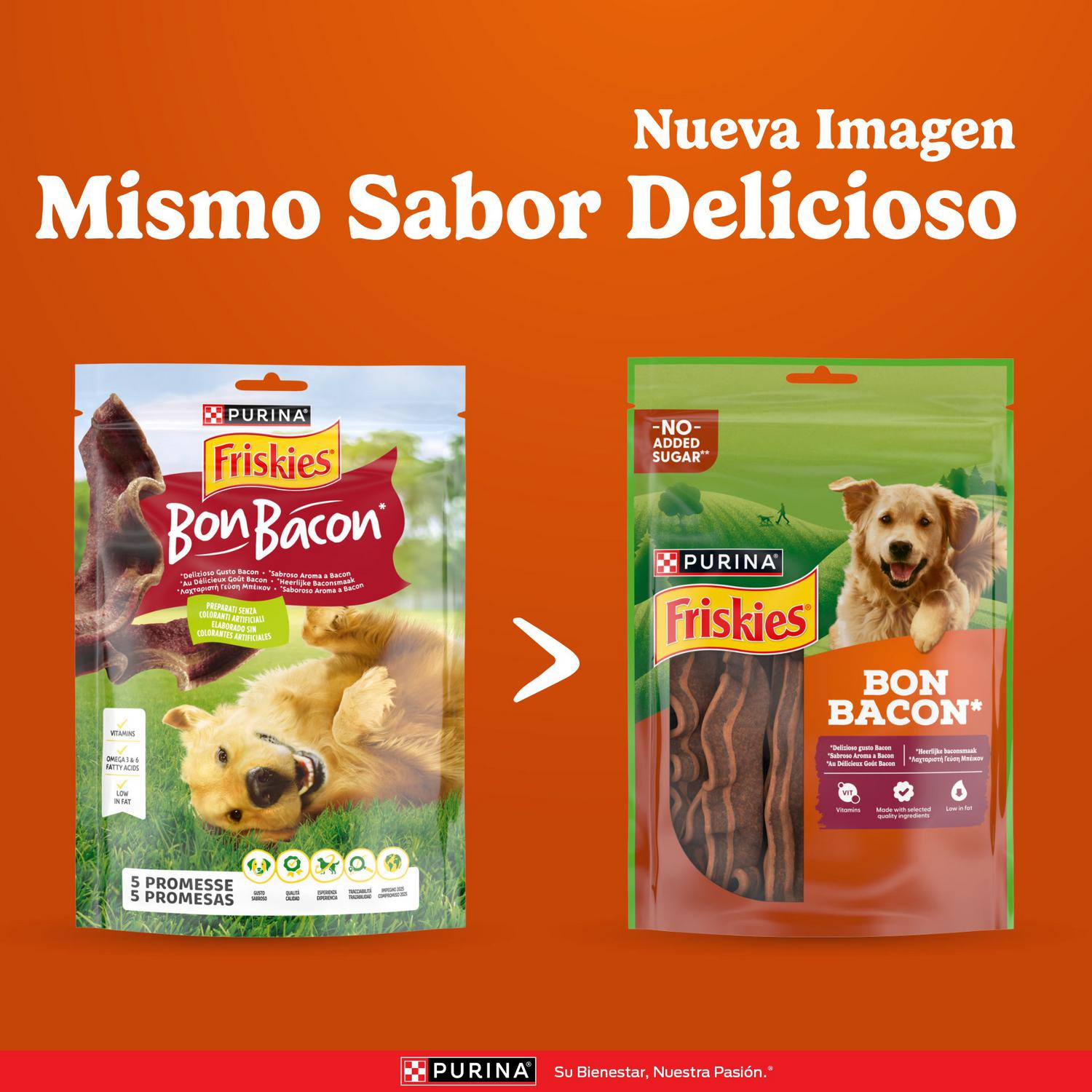 Snack bacon para perro Purina Friskies Bon Bacon 345 g.