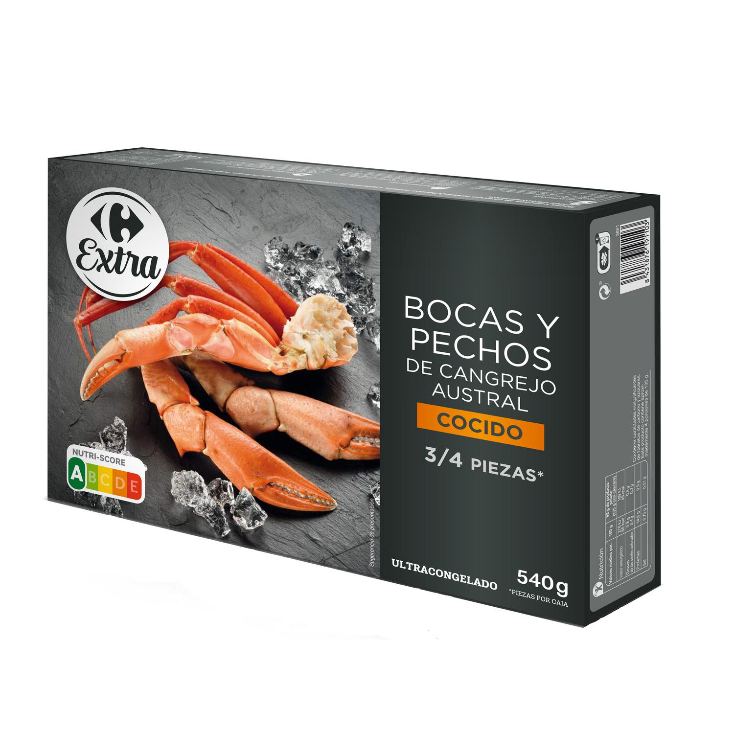 Bocas y pechos cocidos Carrefour 540 g.