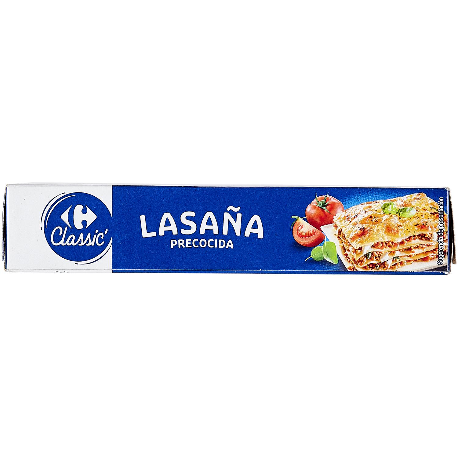 Placas para lasaña precocidas Carrefour Classic 250 g.