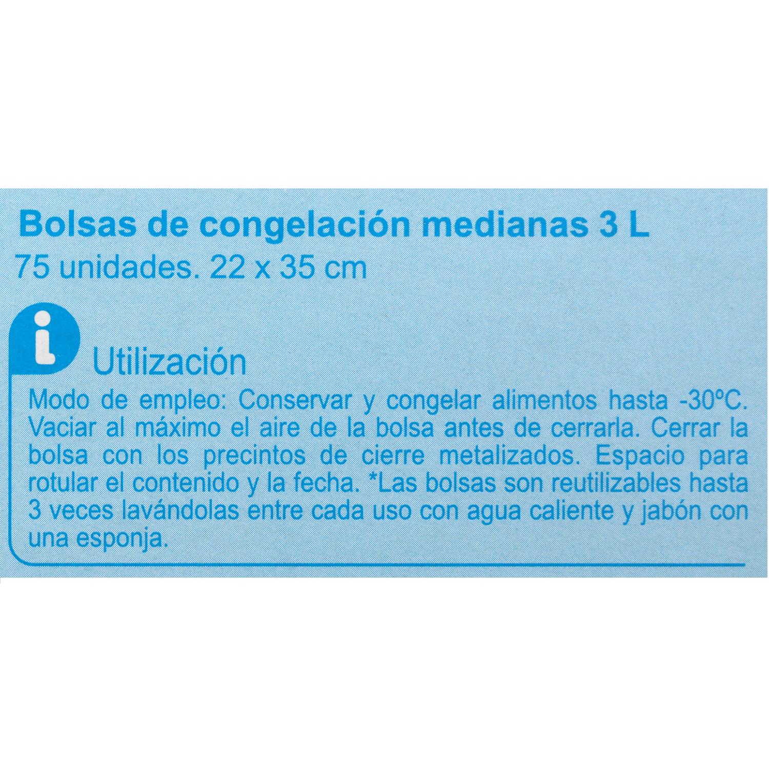 Bolsas de congelación medianas Carrefour Expert 75 ud.