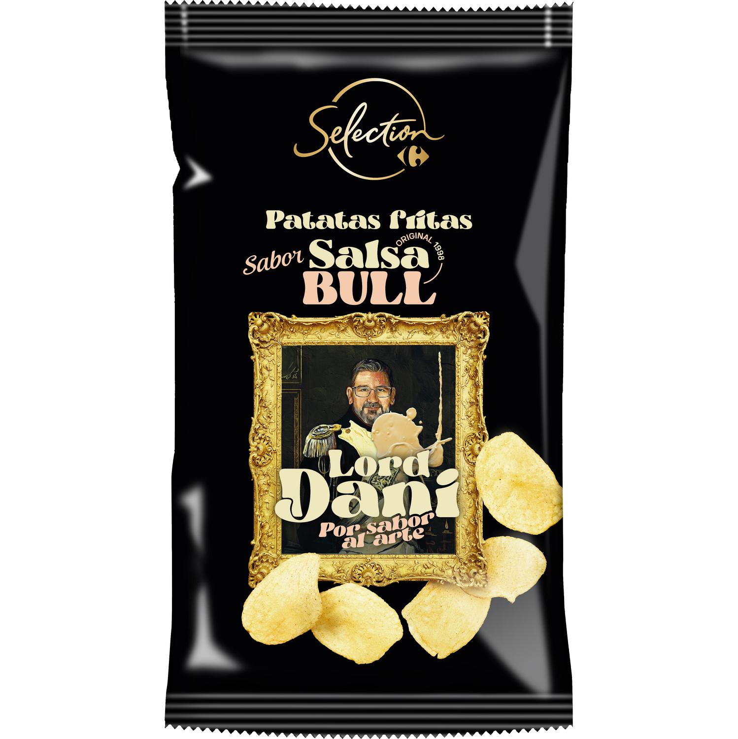 Patatas fritas salsa bull Sensation Carrefour y Lord Dani 150 g.