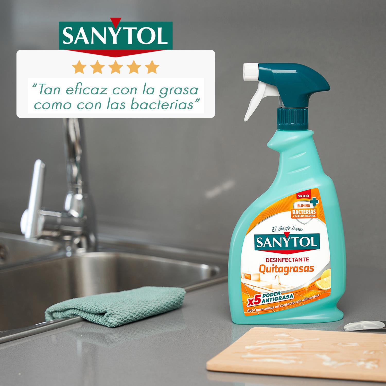 Limpiador desinfectante quitagrasas Sanytol 750 ml.