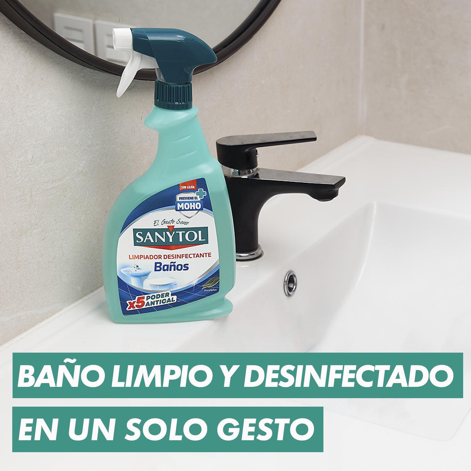 Limpiador desinfectante baños poder antical sin lejía Sanytol 750 ml.